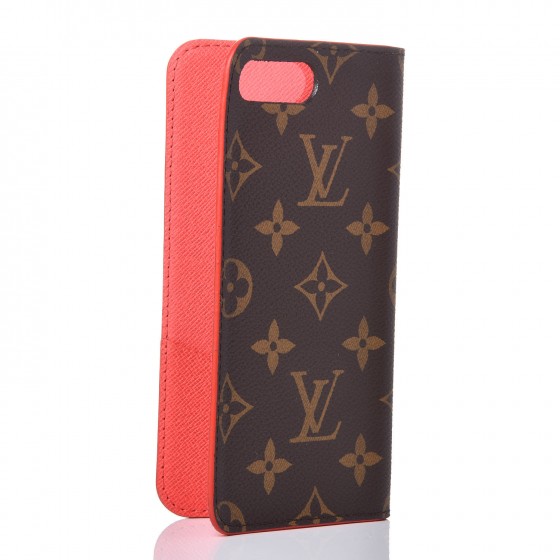 LOUIS VUITTON Monogram iPhone 7/8 Plus Folio Case Red 344296