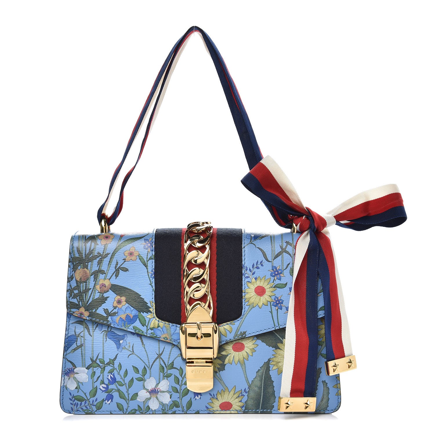 gucci flower bag blue