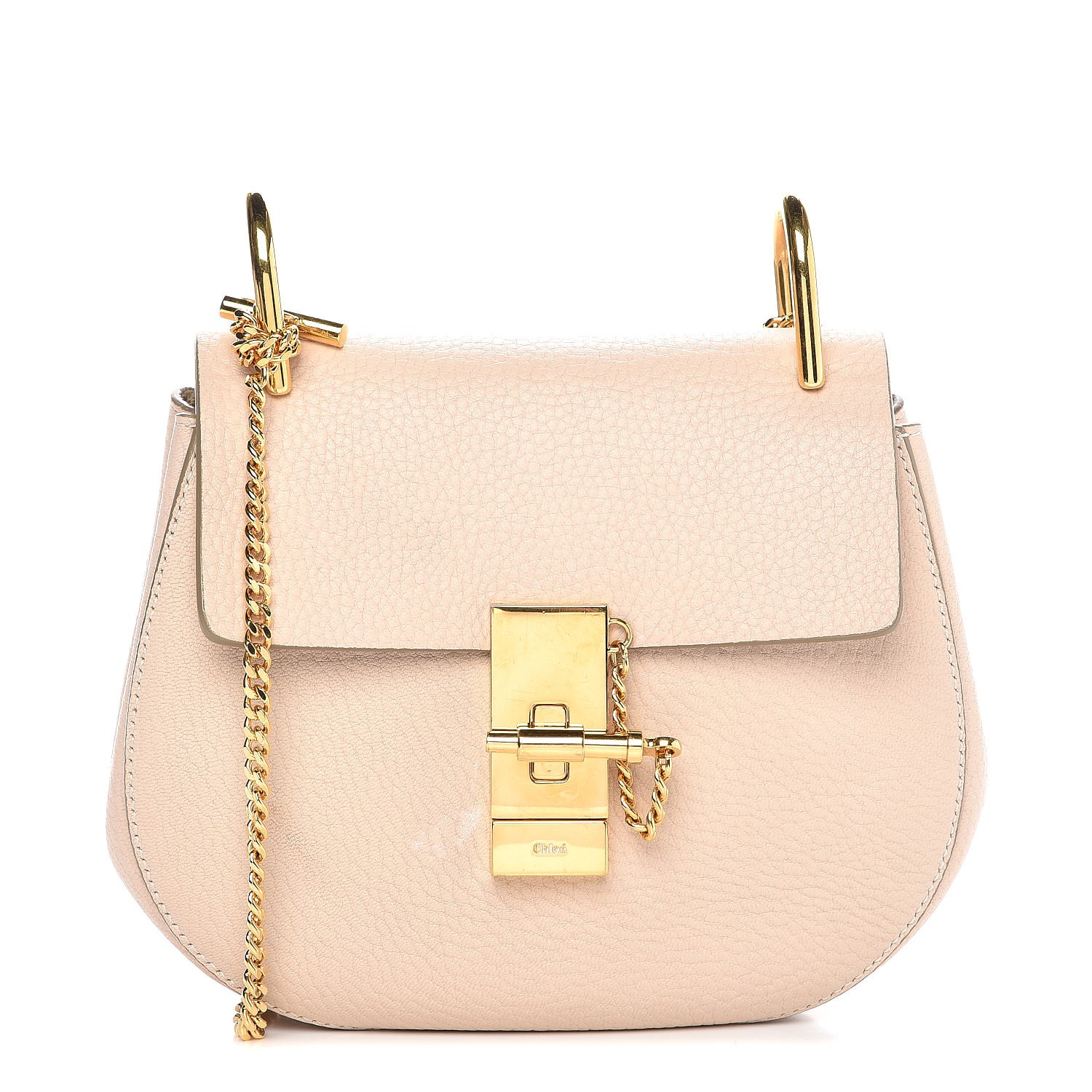 CHLOE Grained Lambskin Mini Drew Crossbody Bag Abstract White 291143