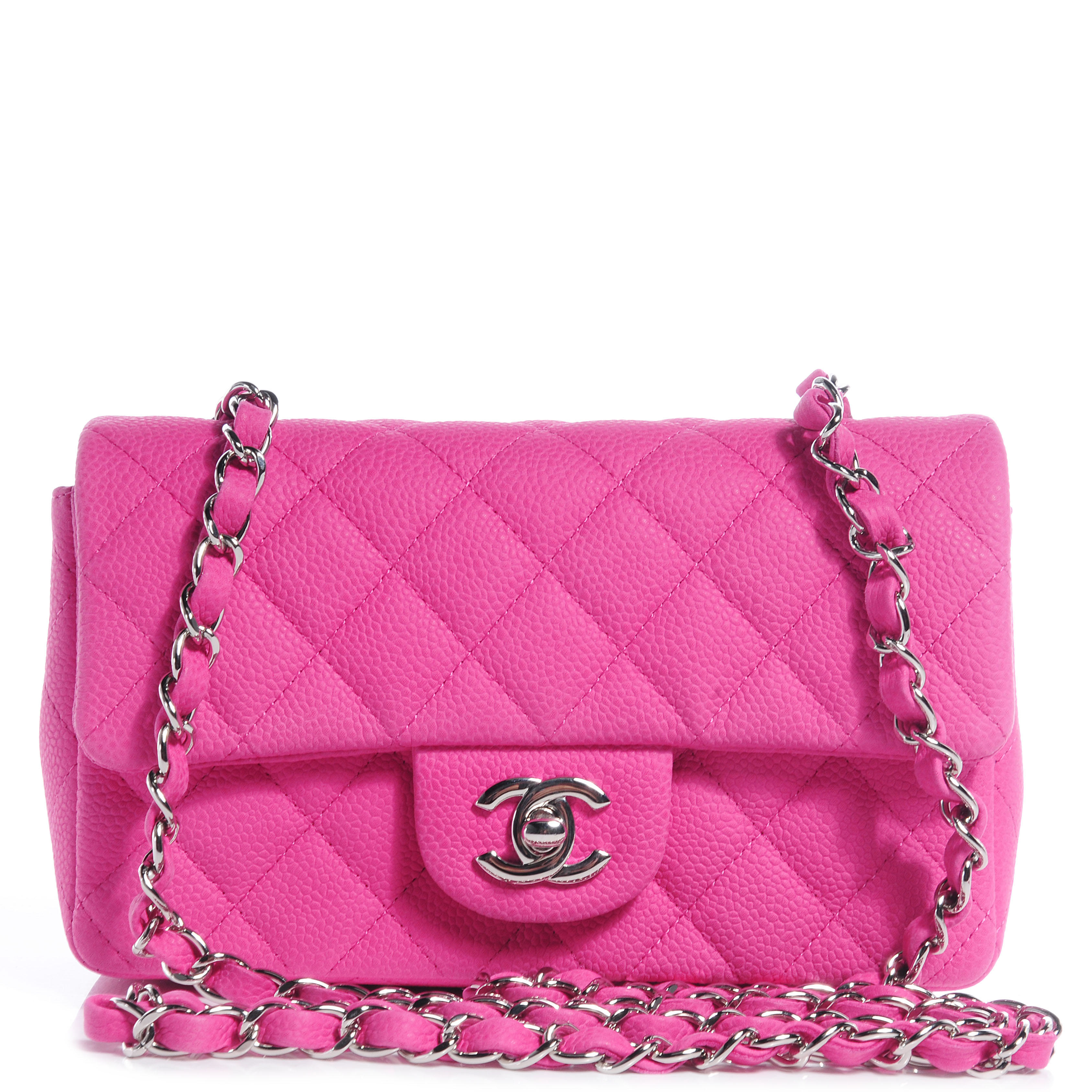 CHANEL Iridescent Caviar Quilted Mini Flap Pink 64570