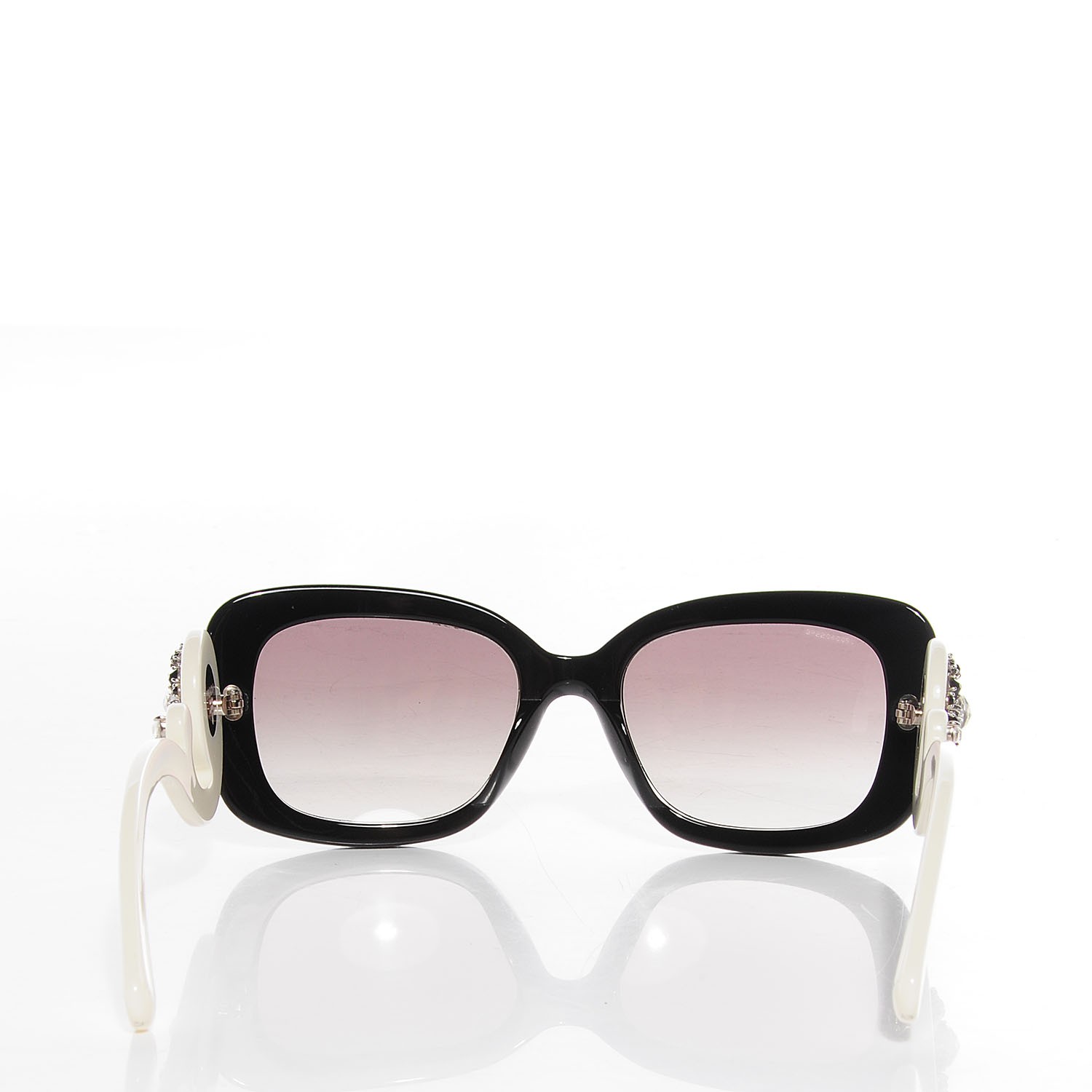 PRADA Crystal Absolute Square Baroque Sunglasses White 91407