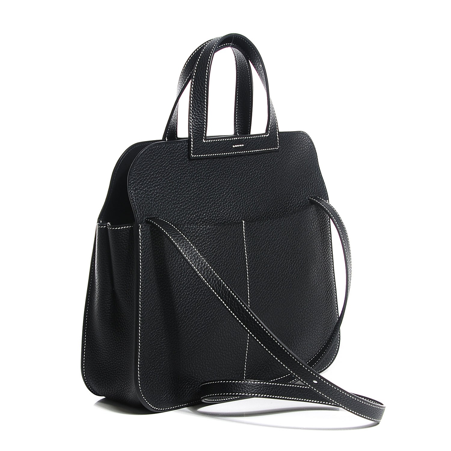 HERMES Taurillon Clemence Halzan 31 Black 109770