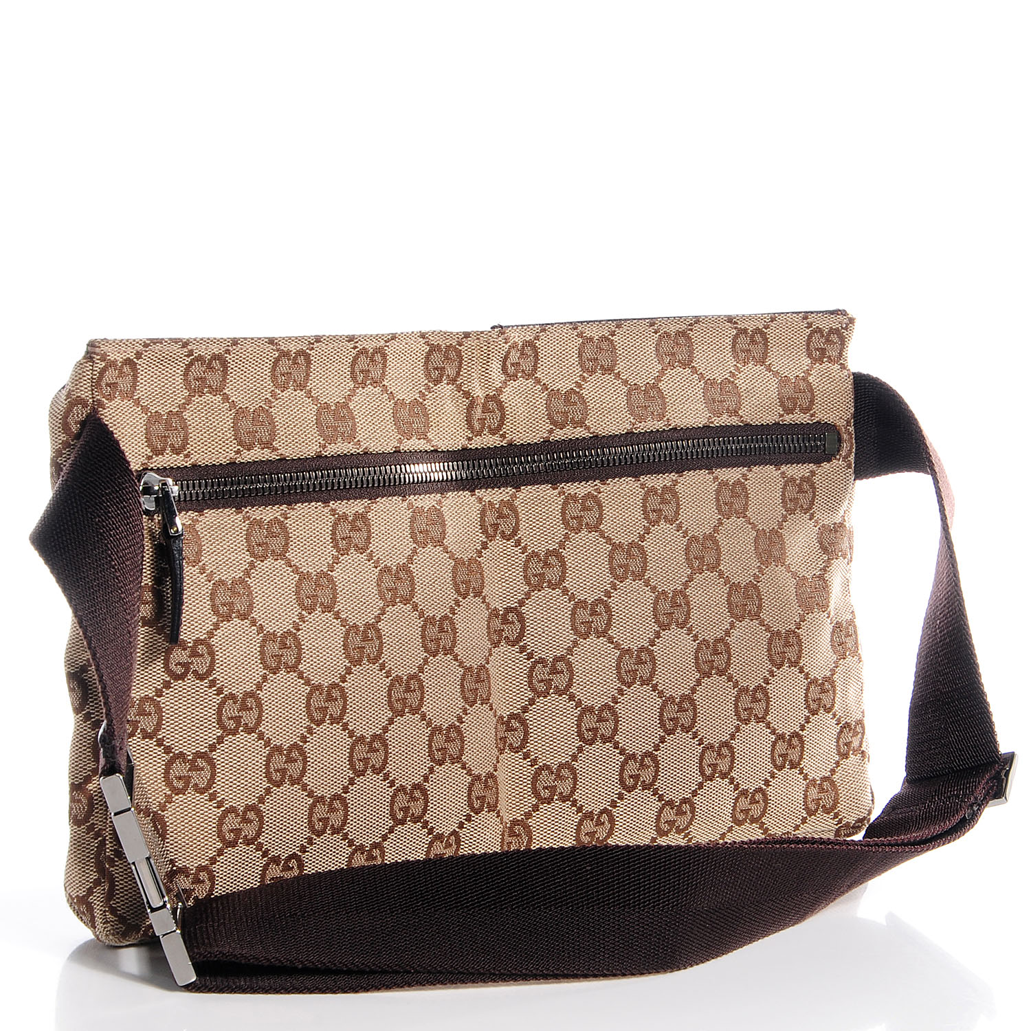 GUCCI Monogram Belt Bag Dark Brown 74800