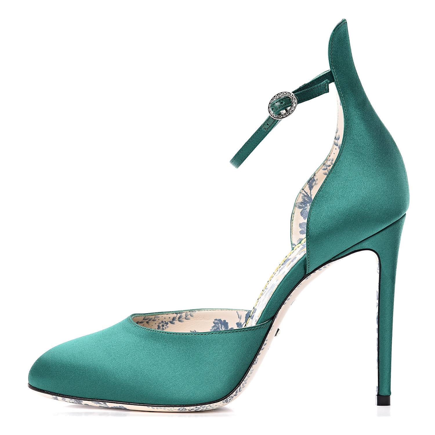 emerald green satin heels