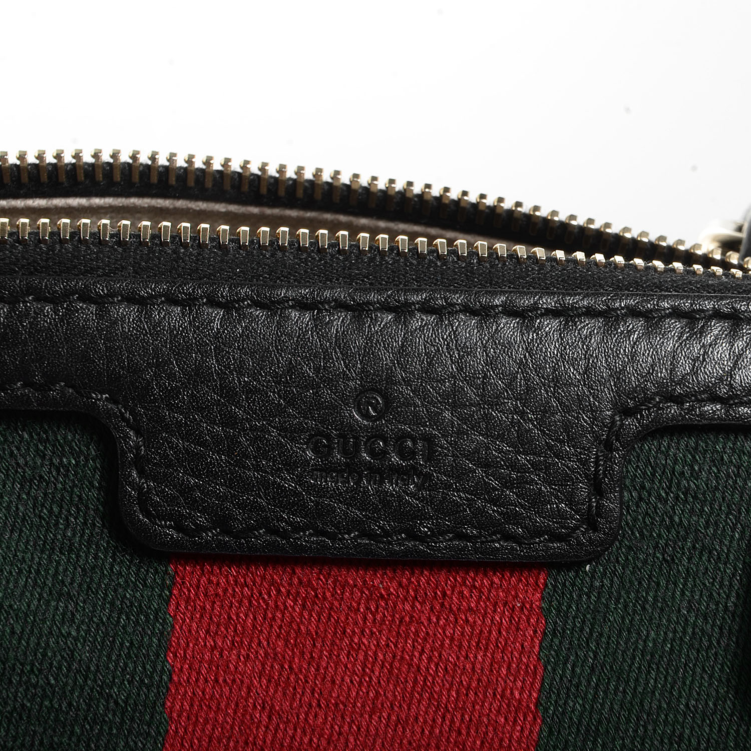 gucci vintage web black leather boston bag