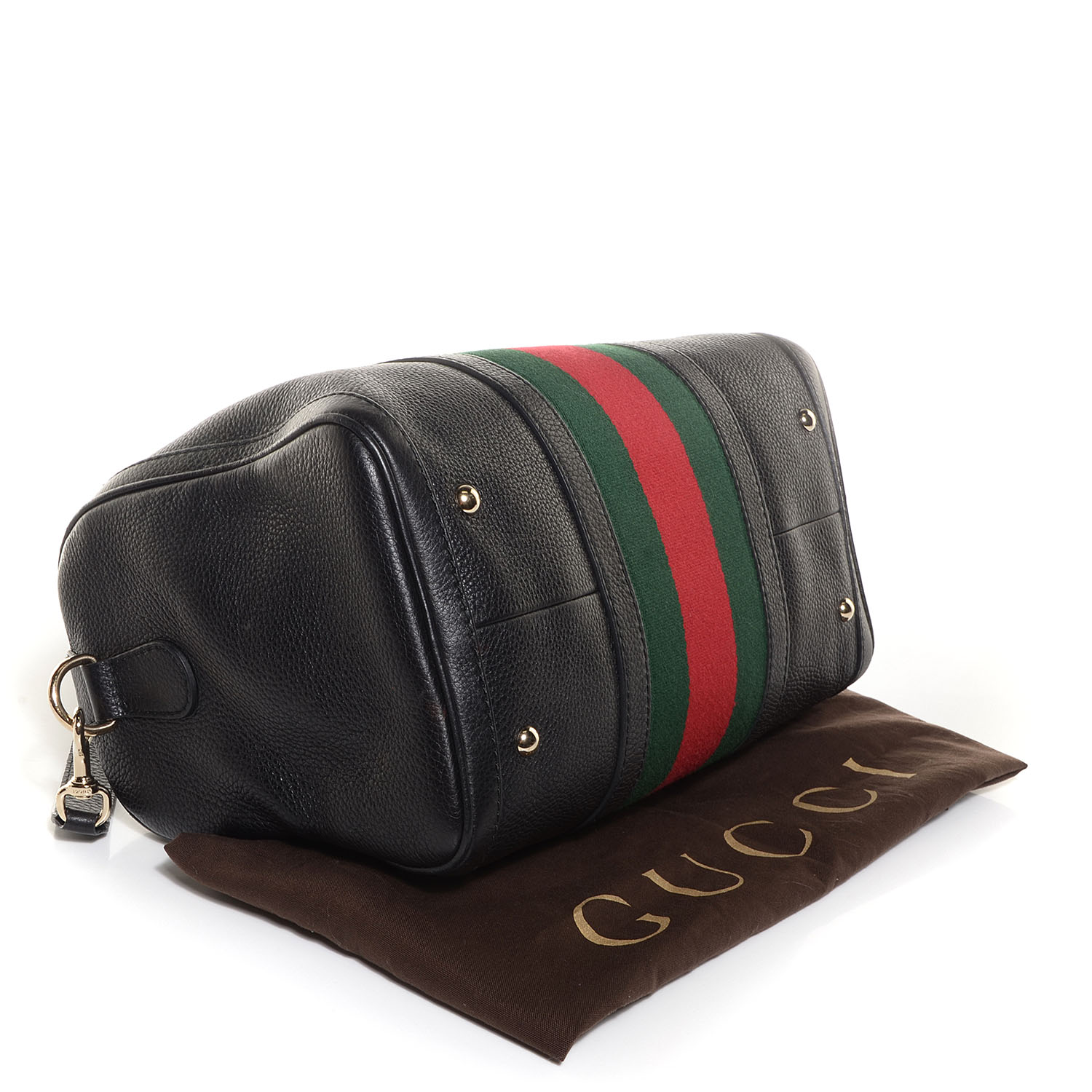 gucci black leather boston bag