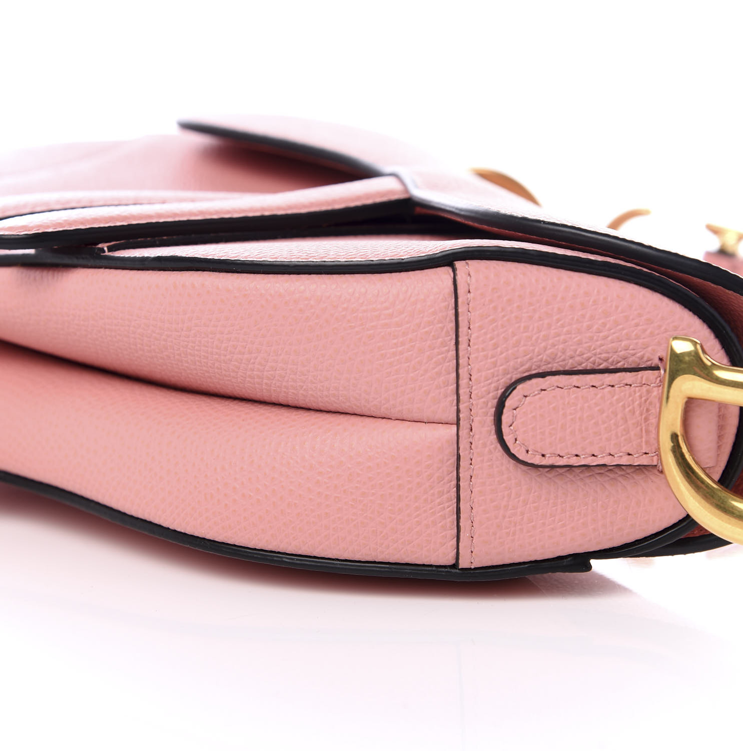 CHRISTIAN DIOR Grained Calfskin Mini Saddle Bag Pink 592675 | FASHIONPHILE