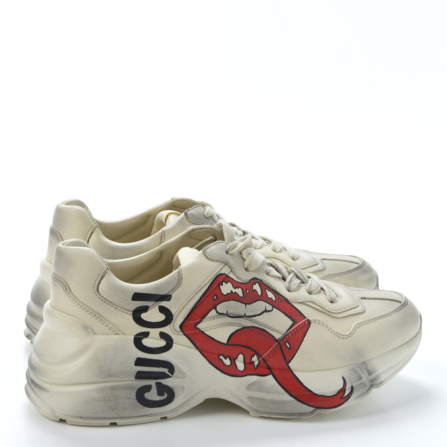 gucci tennis shoes with lips