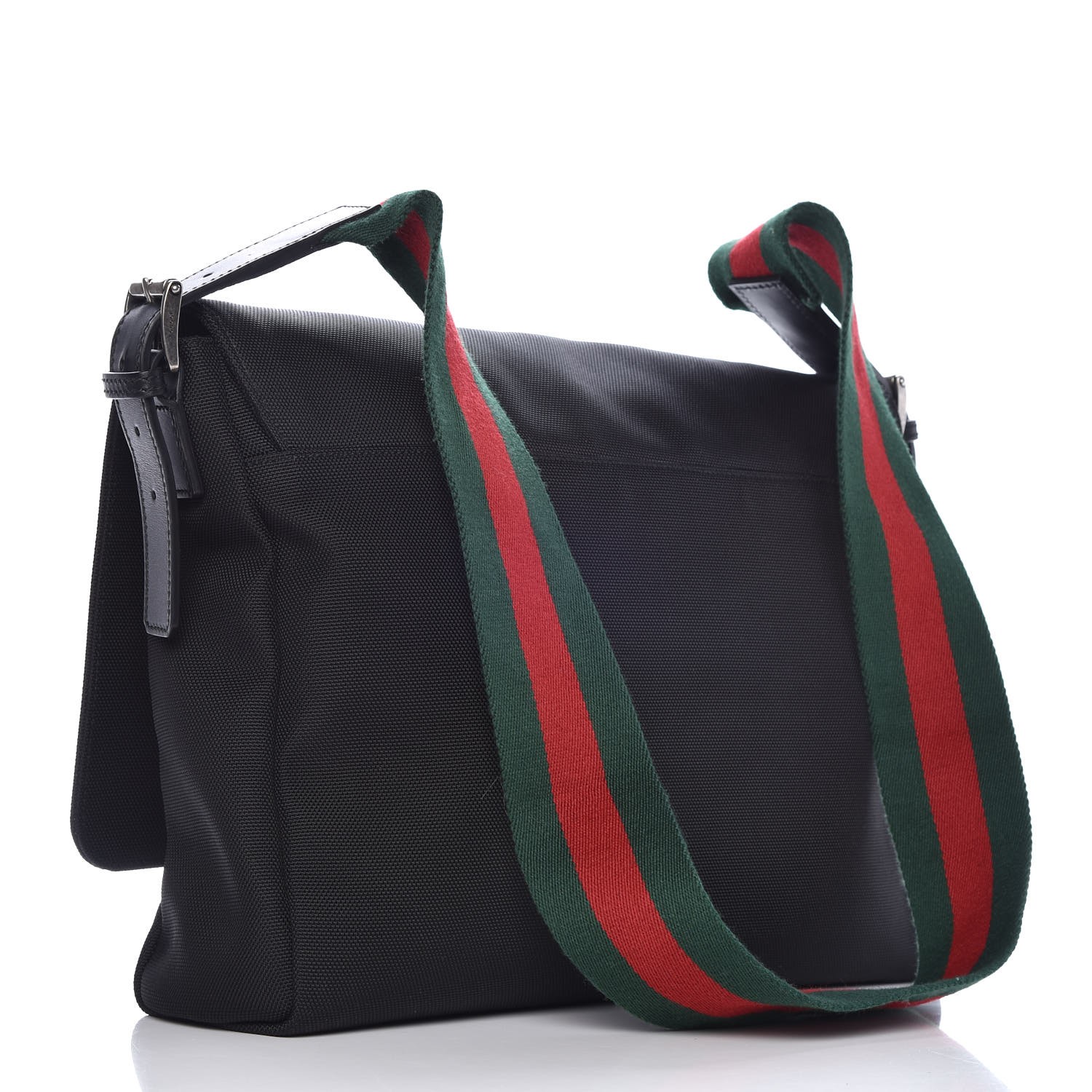 GUCCI Techno Canvas Web Large Messenger Bag Black 301729