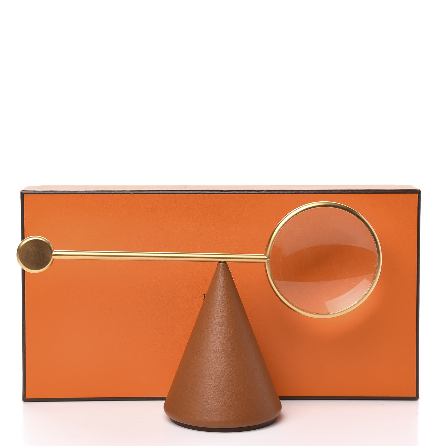 HERMES Cowhide Equilibre D'Hermes Magnifying Glass Fauve 656690
