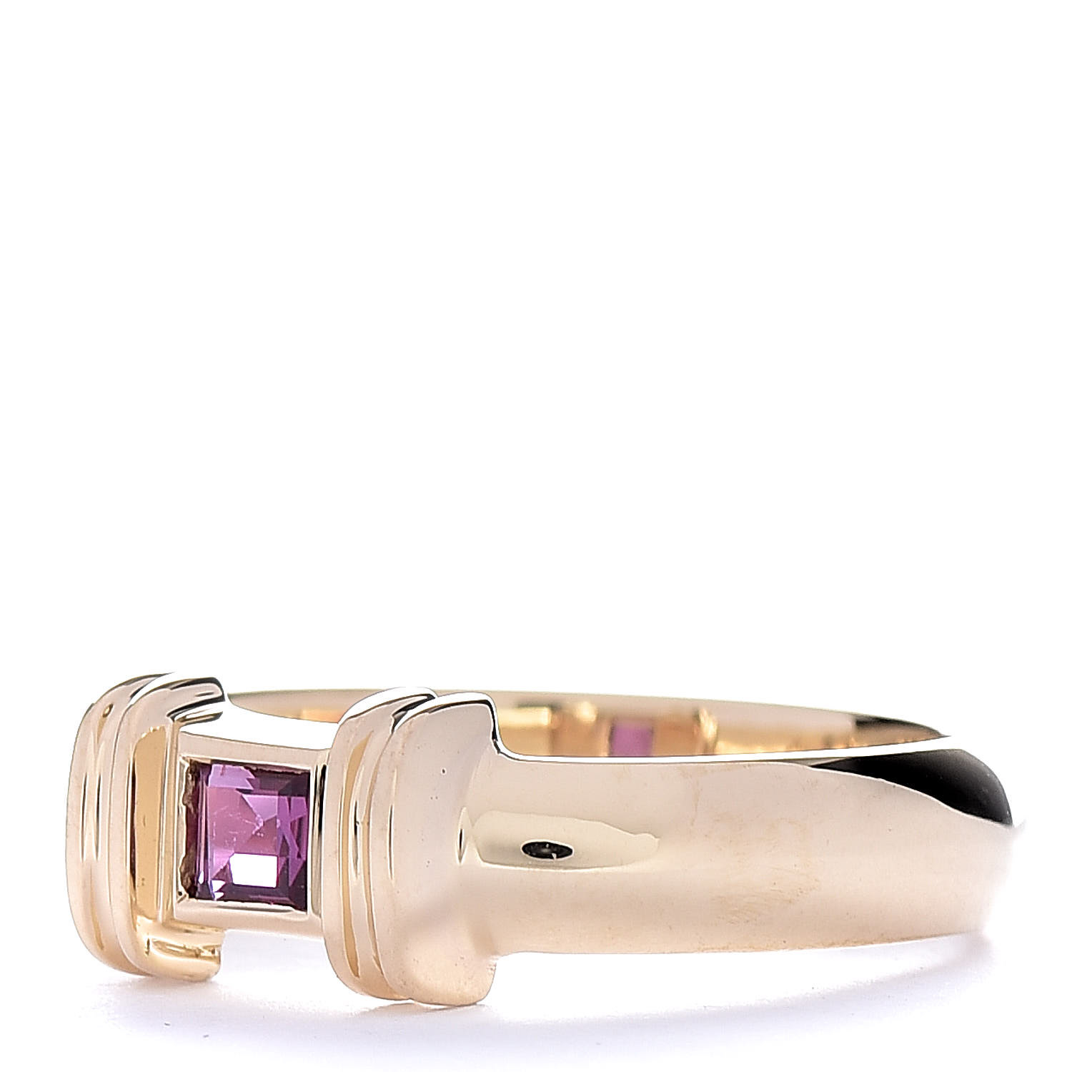 TIFFANY 18K Yellow Gold Pink Sapphire Stacking Ring 50 5.25 450023