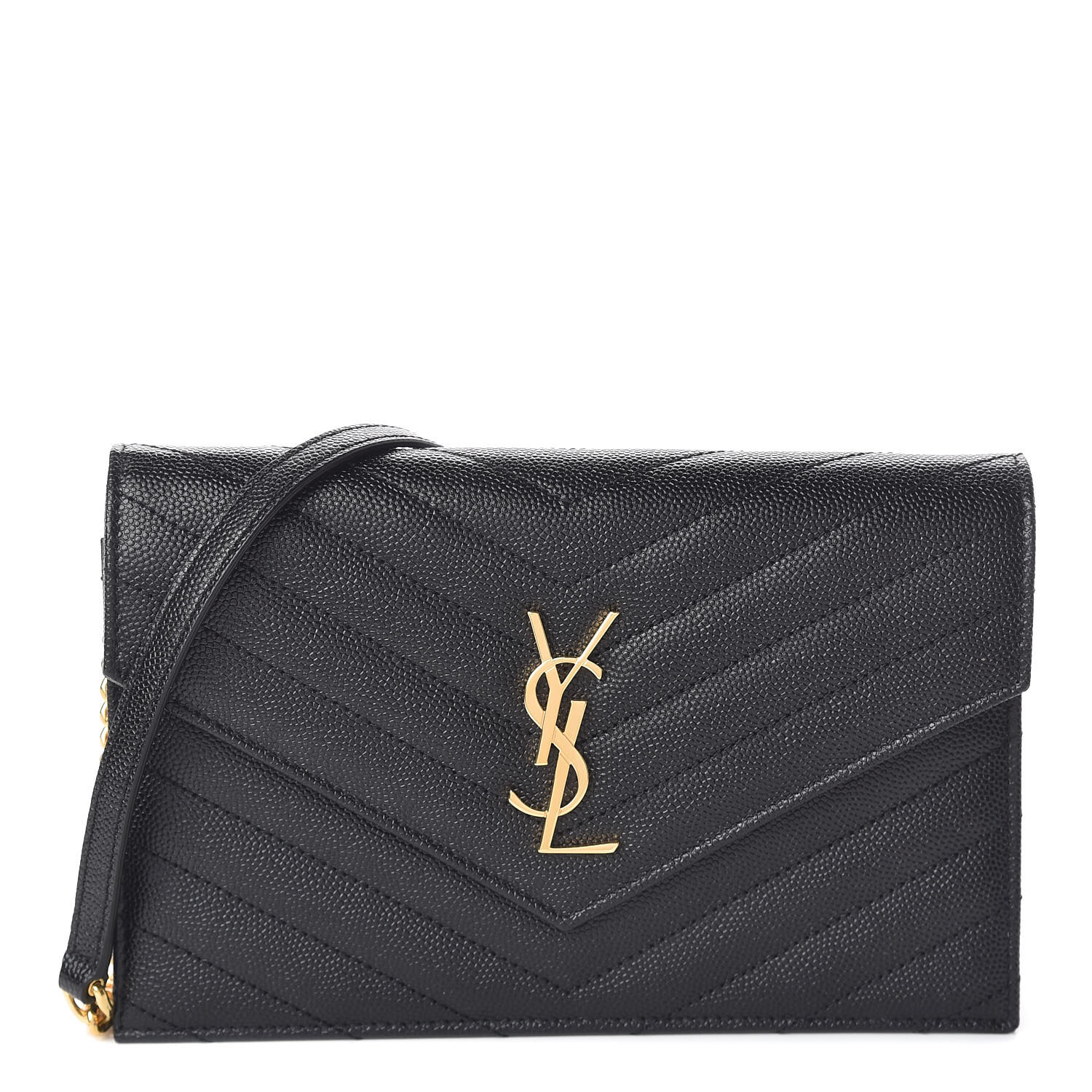 saint laurent grain de poudre envelope wallet on a chain