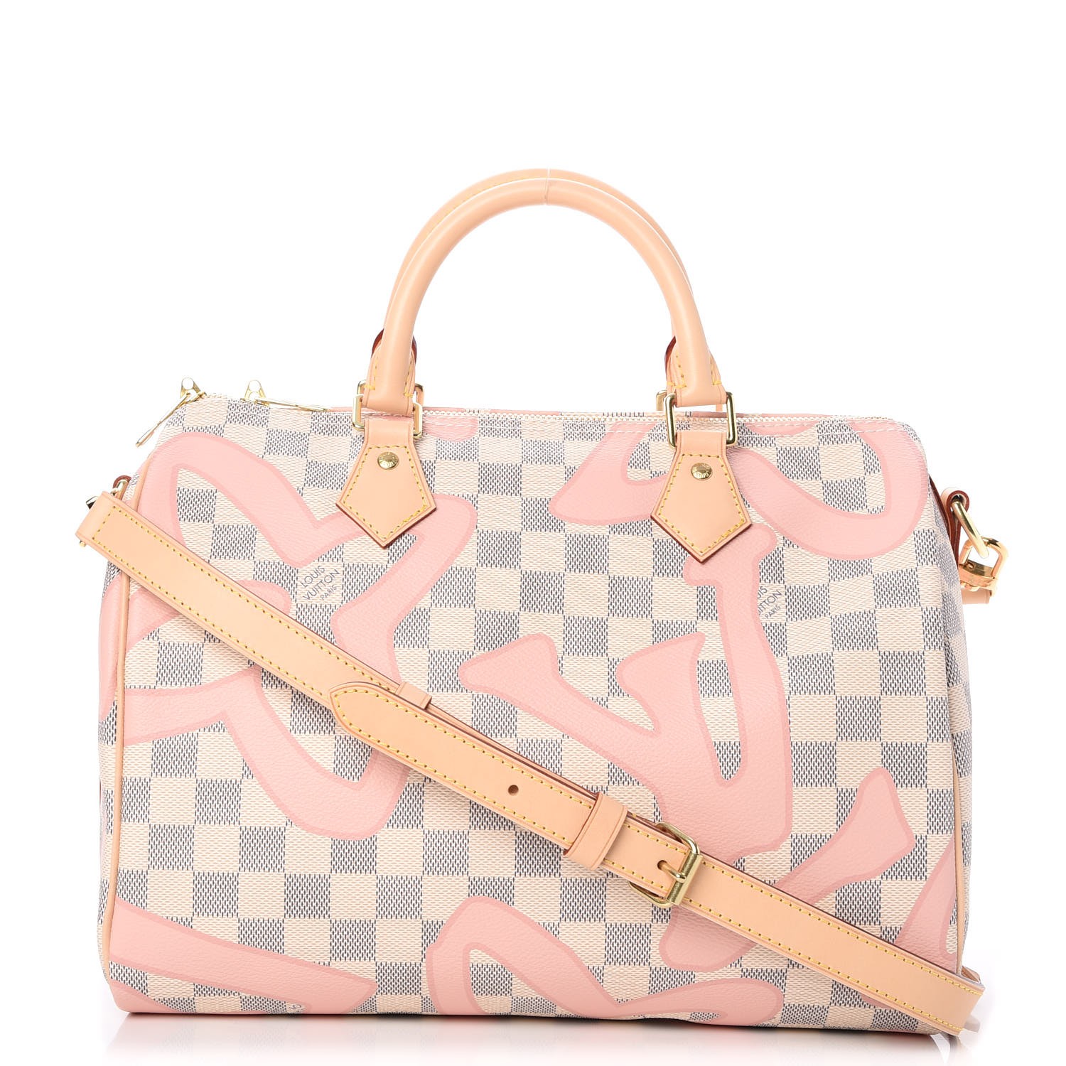 Authentic Louis Vuitton Damier Azur Tahitienne Speedy Bandouliere 30 Rose  Bag