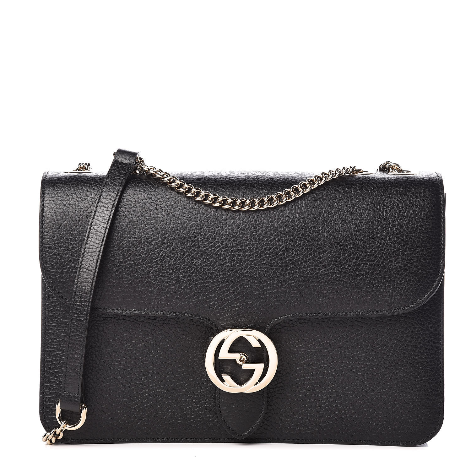 gucci dollar calfskin interlocking shoulder bag