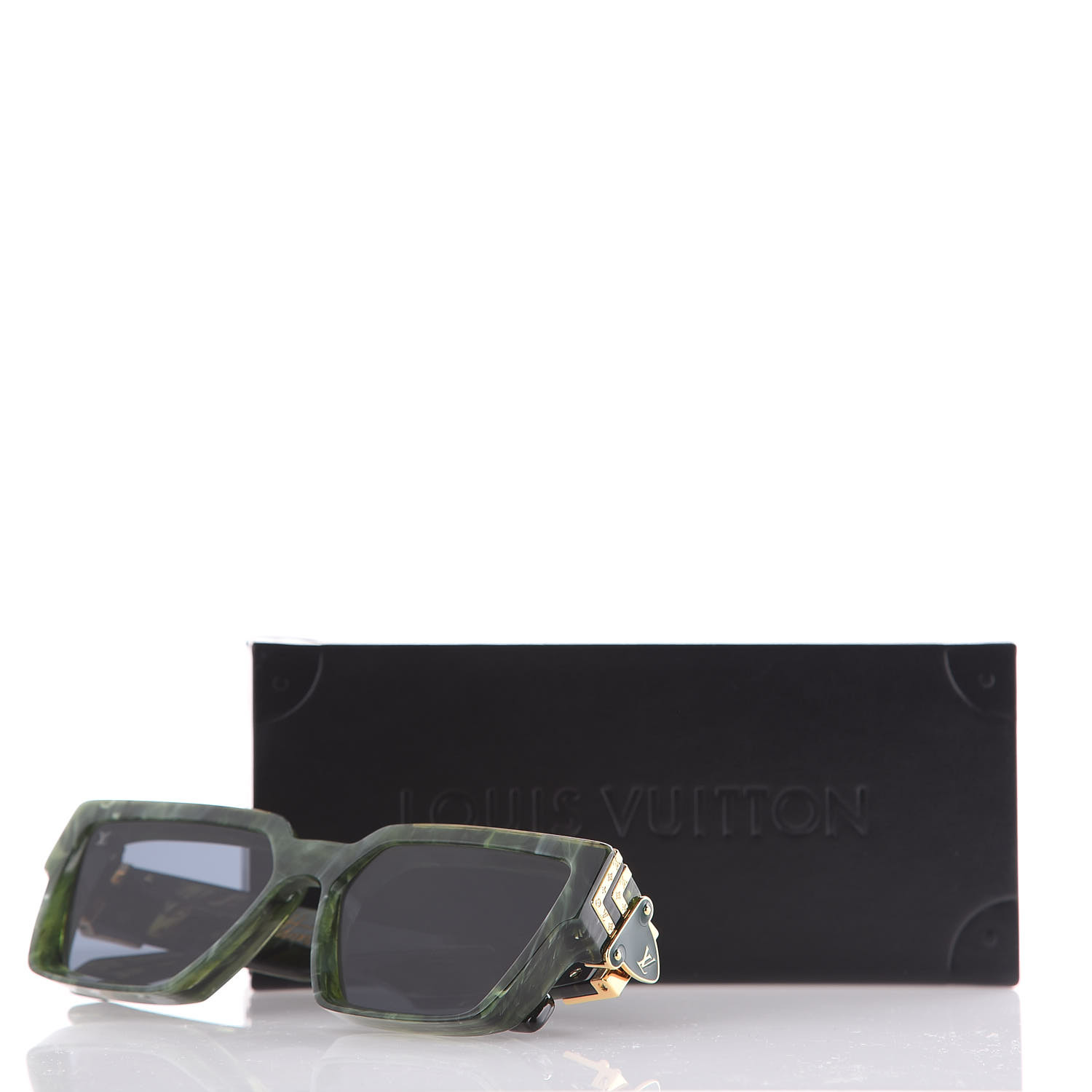 LOUIS VUITTON Acetate 1.1 Millionaires Z1167W Sunglasses Green Marble 408649