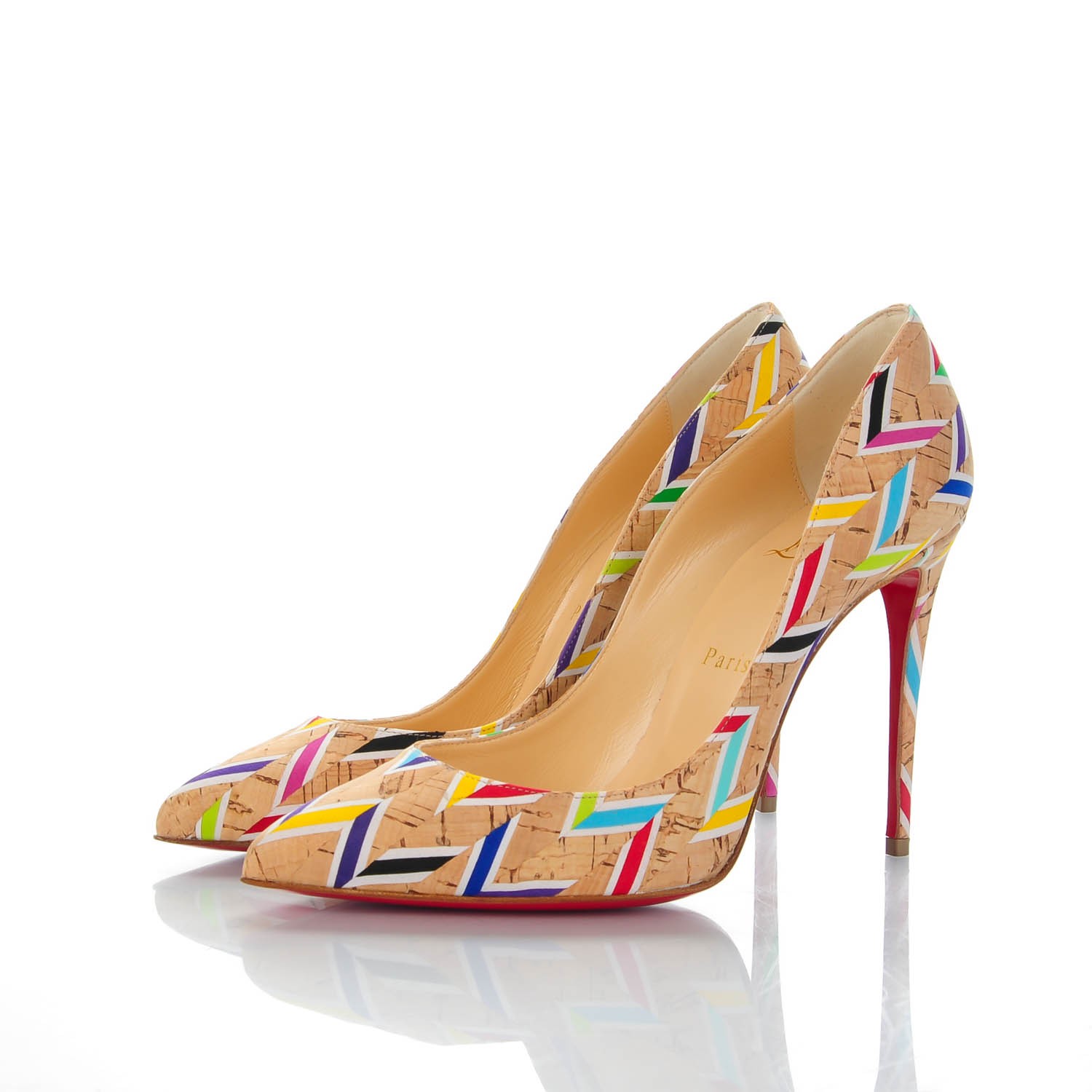 Christian Louboutin Cork Printed Pigalle Follies 100 Pumps 37.5 