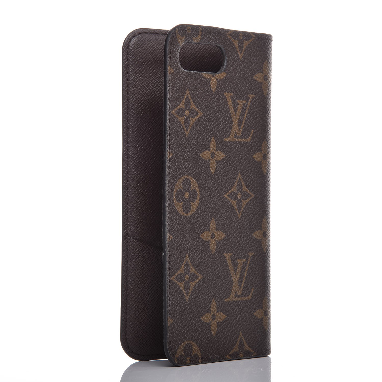 Authentic Louis Vuitton LV Monogram Folio iPhone 8+ Plus Brown Pink Phone  Case