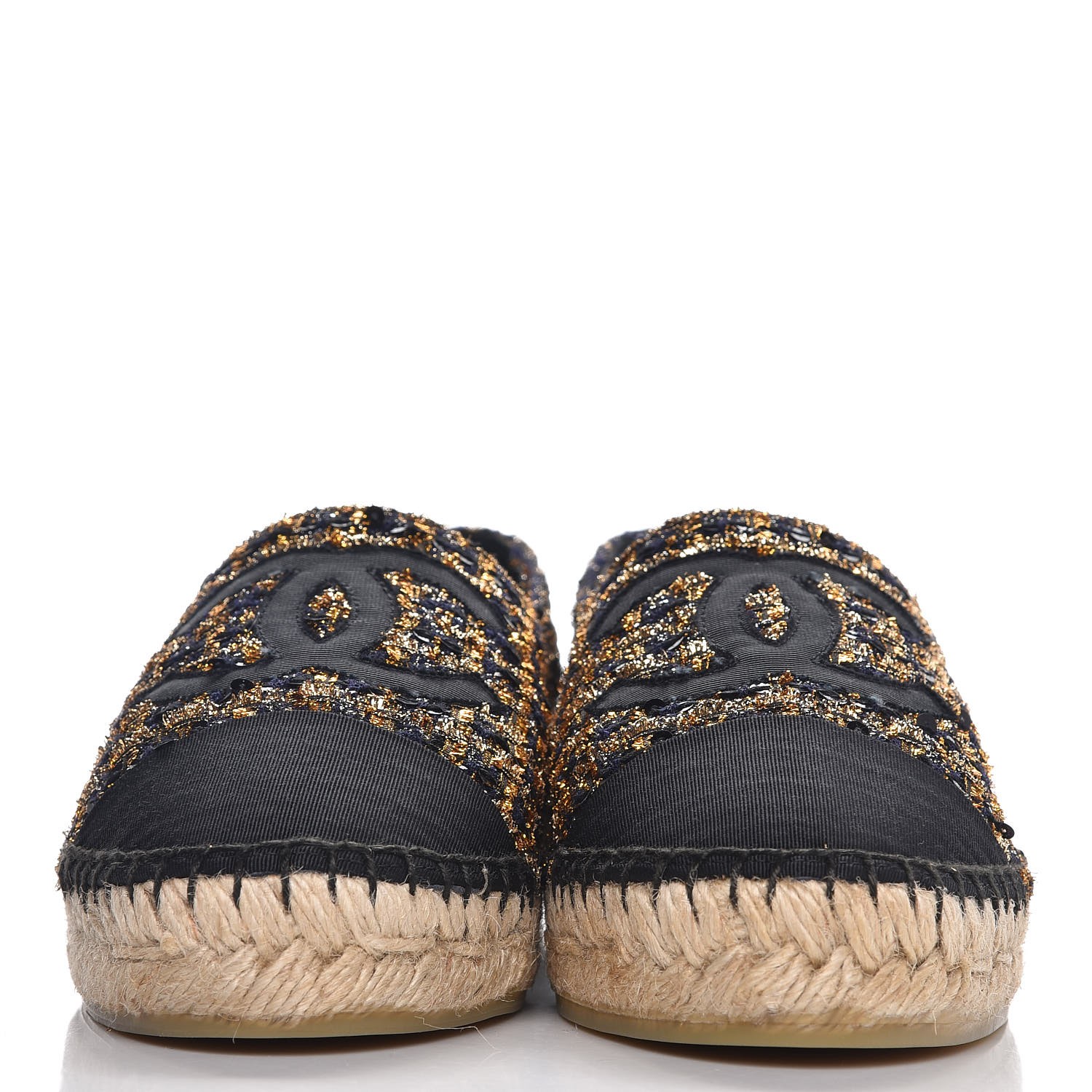 black and gold espadrilles