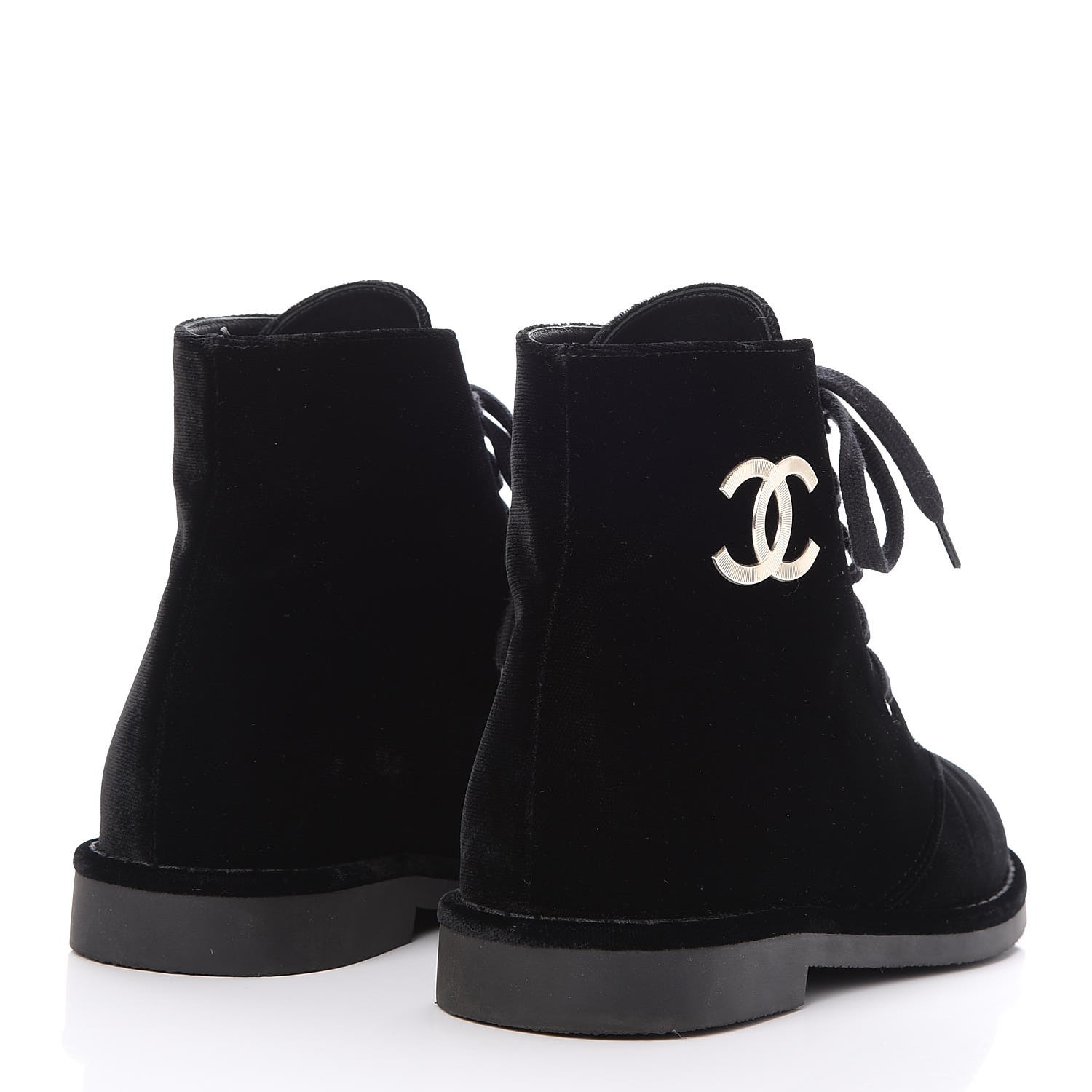 chanel velvet boots