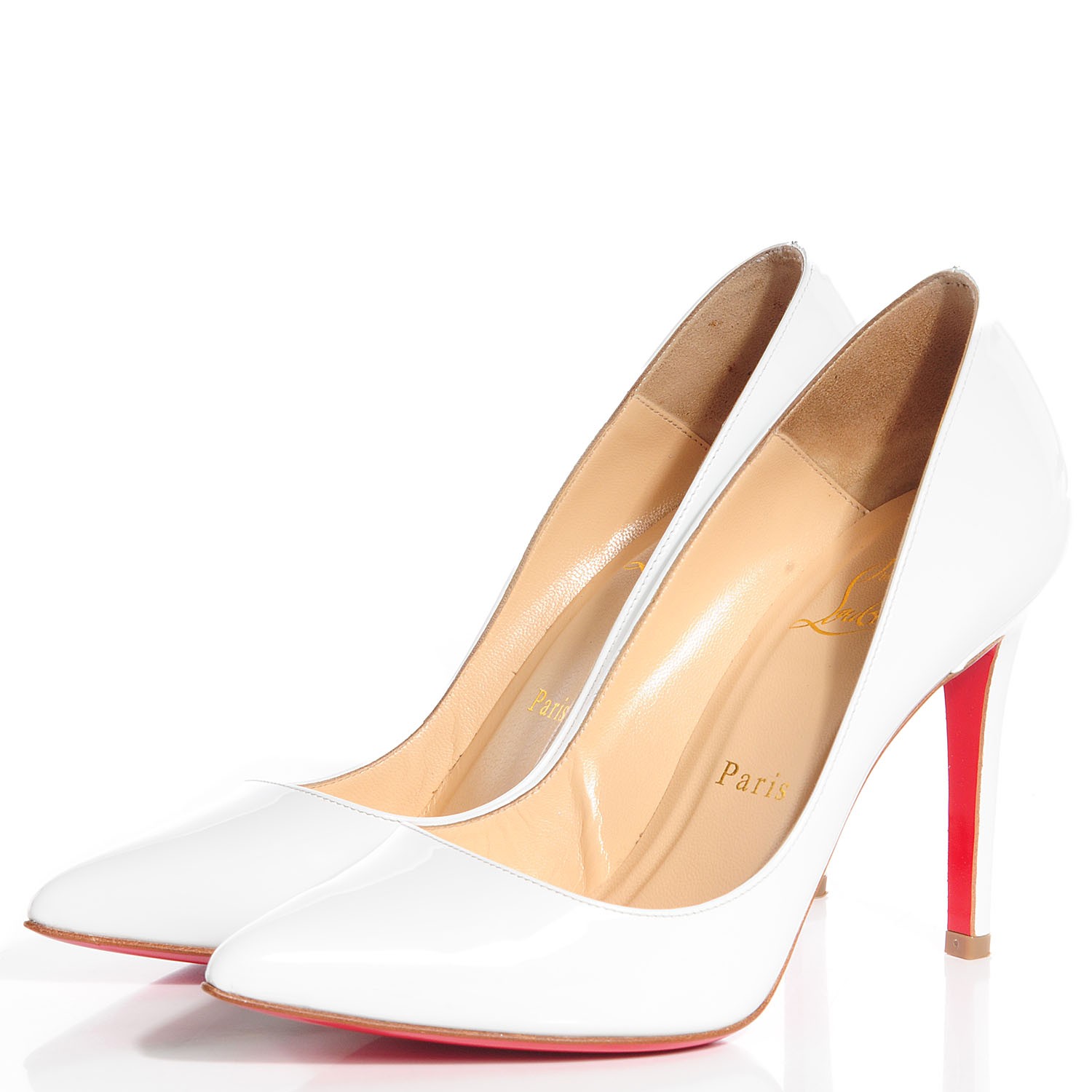 CHRISTIAN LOUBOUTIN Patent Pigalle 100 Pumps 35.5 White 91525