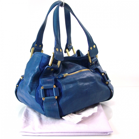 jimmy choo blue suede bag