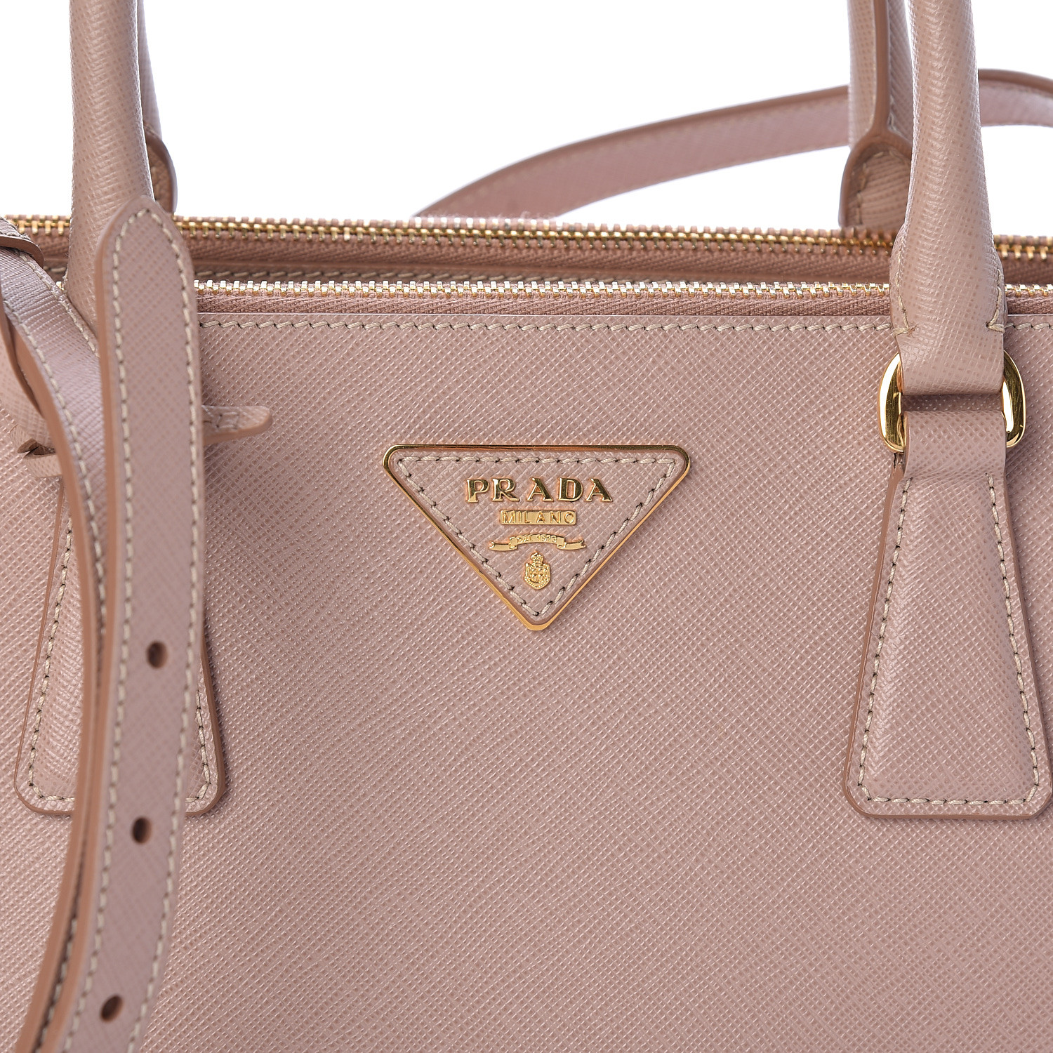 prada saffiano small double tote