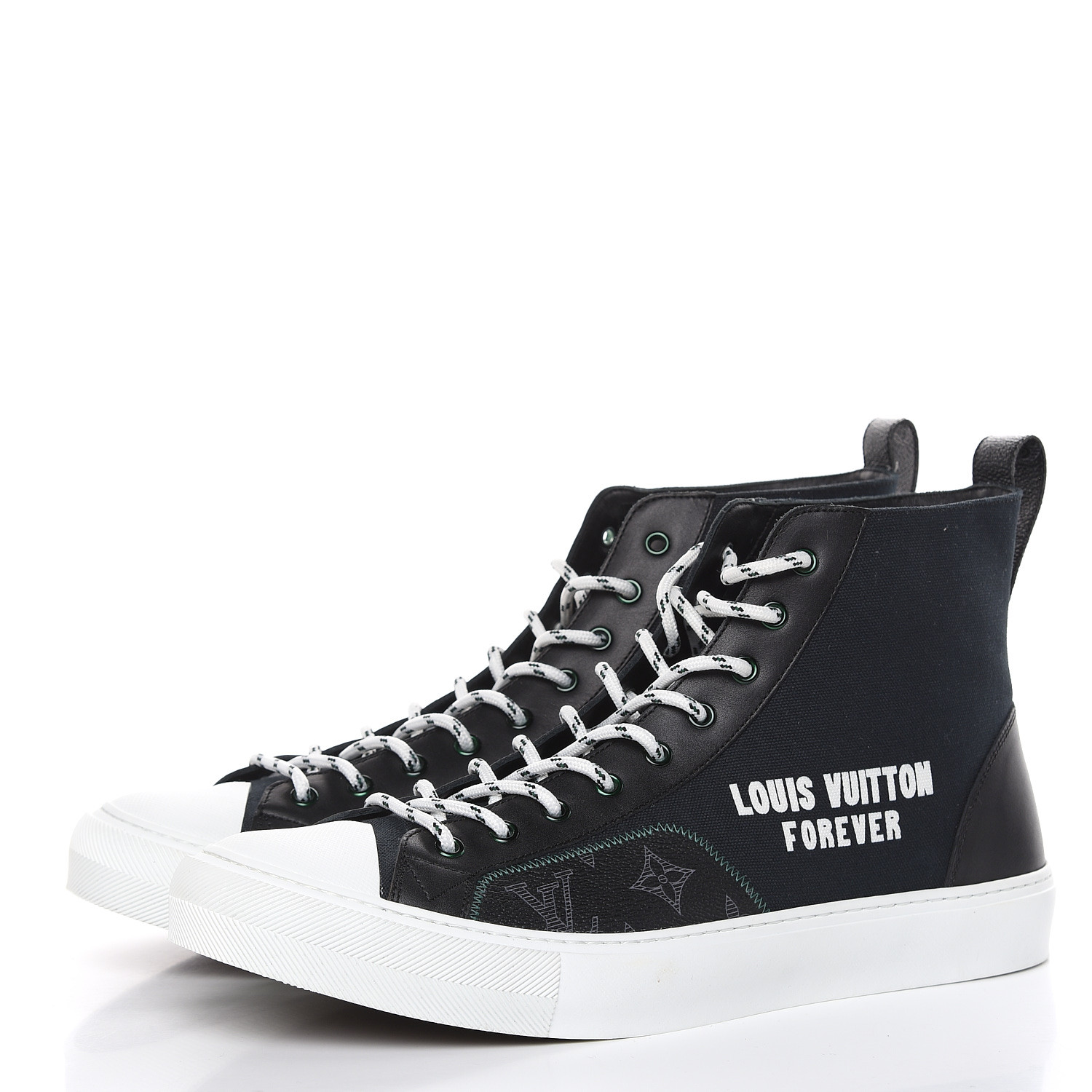 LOUIS VUITTON Canvas LV Forever Tattoo Sneaker Boots 11 Black 474649 ...