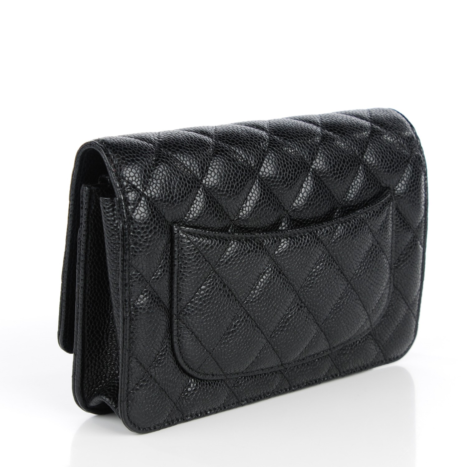 CHANEL Caviar Quilted Wallet On Chain WOC Black 131037 | FASHIONPHILE