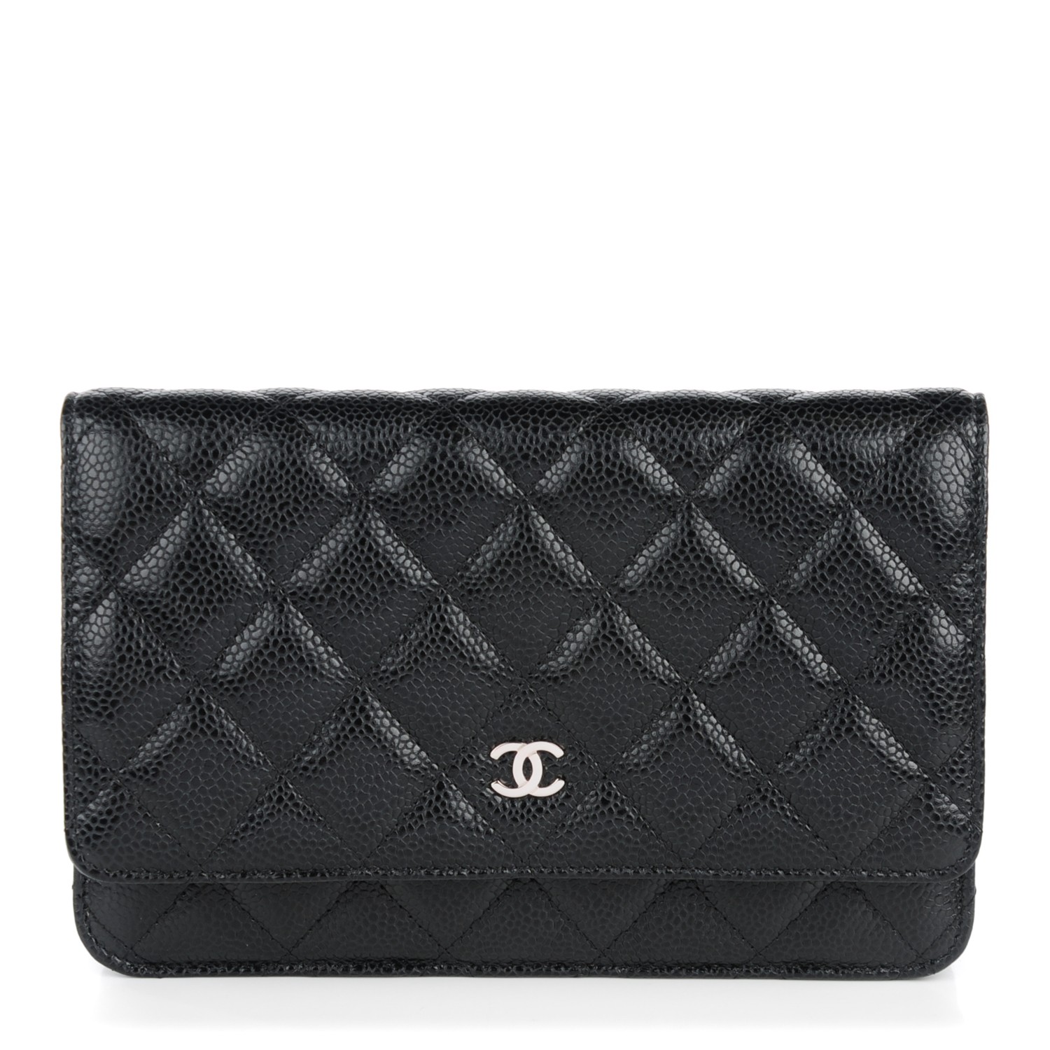 CHANEL Caviar Quilted Wallet On Chain WOC Black 131037 | FASHIONPHILE