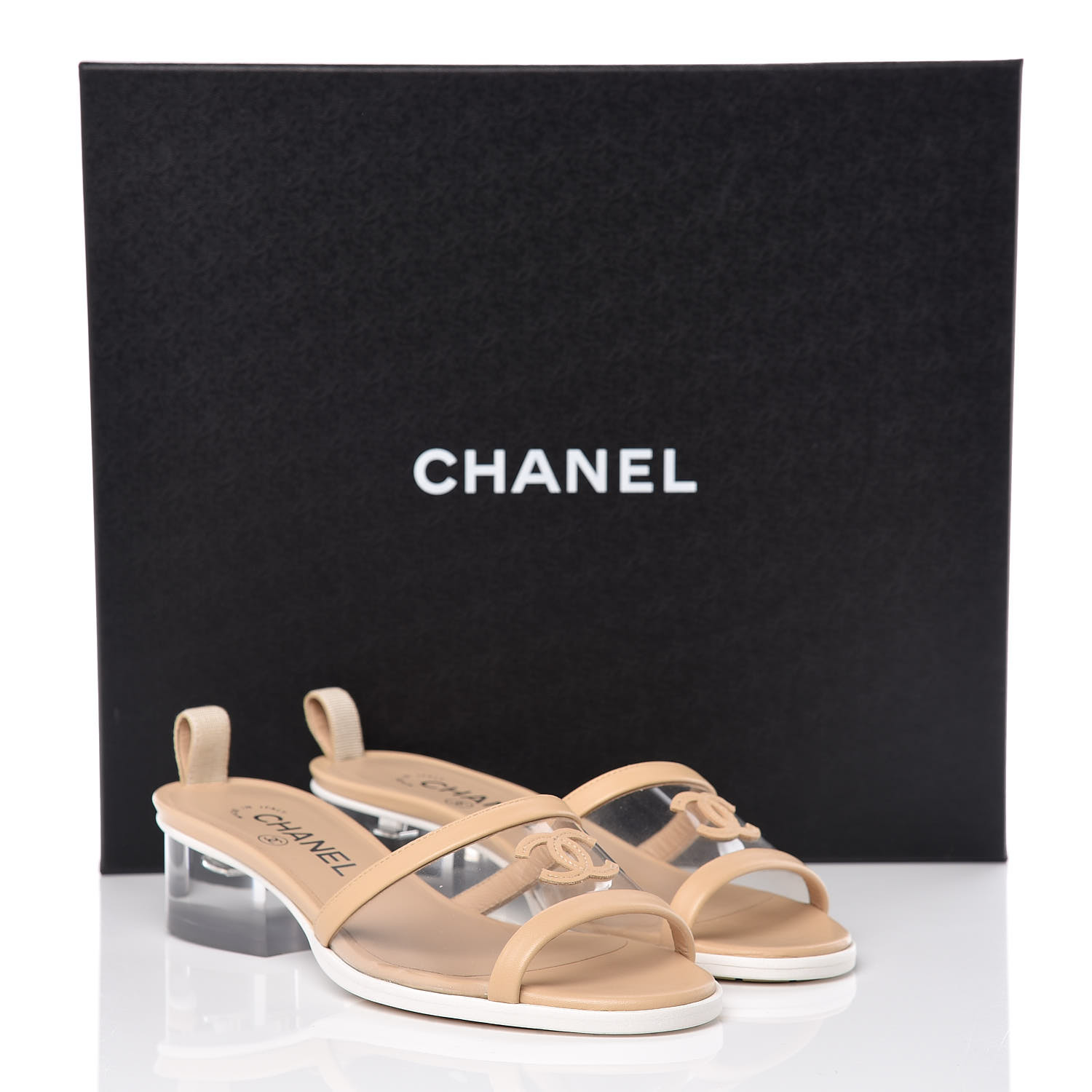 chanel mules clear