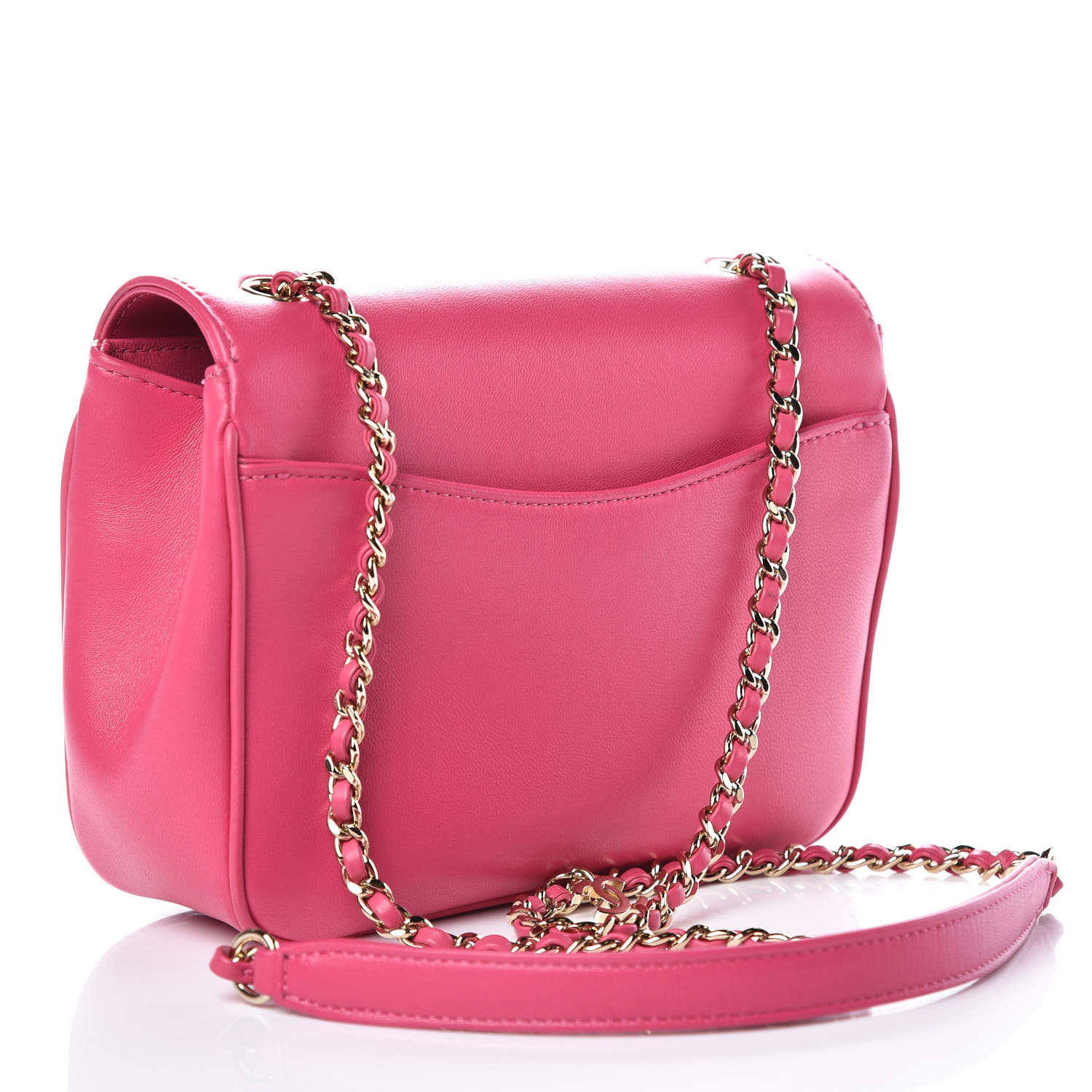 CHANEL Lambskin CC Mania Flap Bag Pink 385109 | FASHIONPHILE