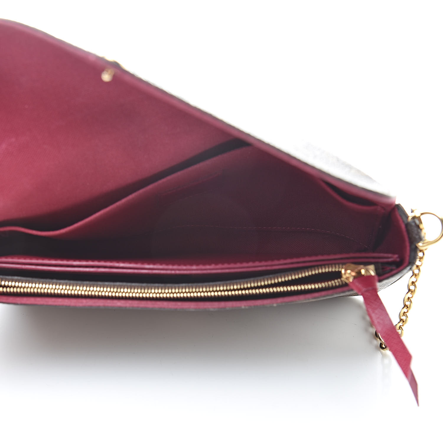 monogram pochette felicie chain wallet fuchsia