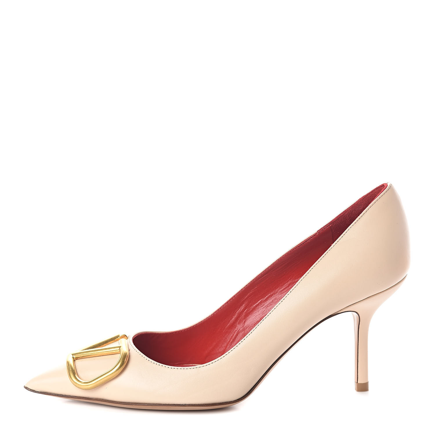 VALENTINO Calfskin Vlogo Signature 80 Pumps 36 Beige 527698