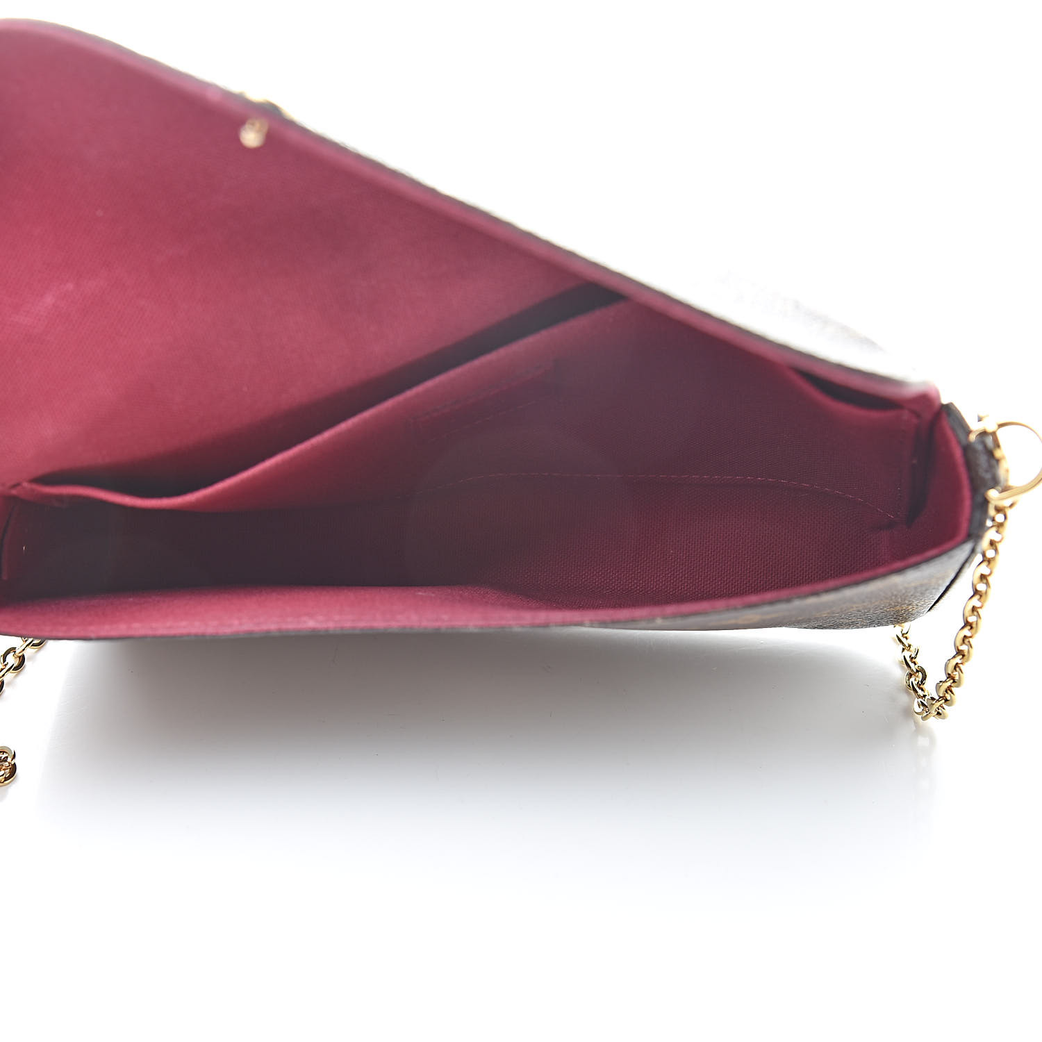 monogram pochette felicie chain wallet fuchsia