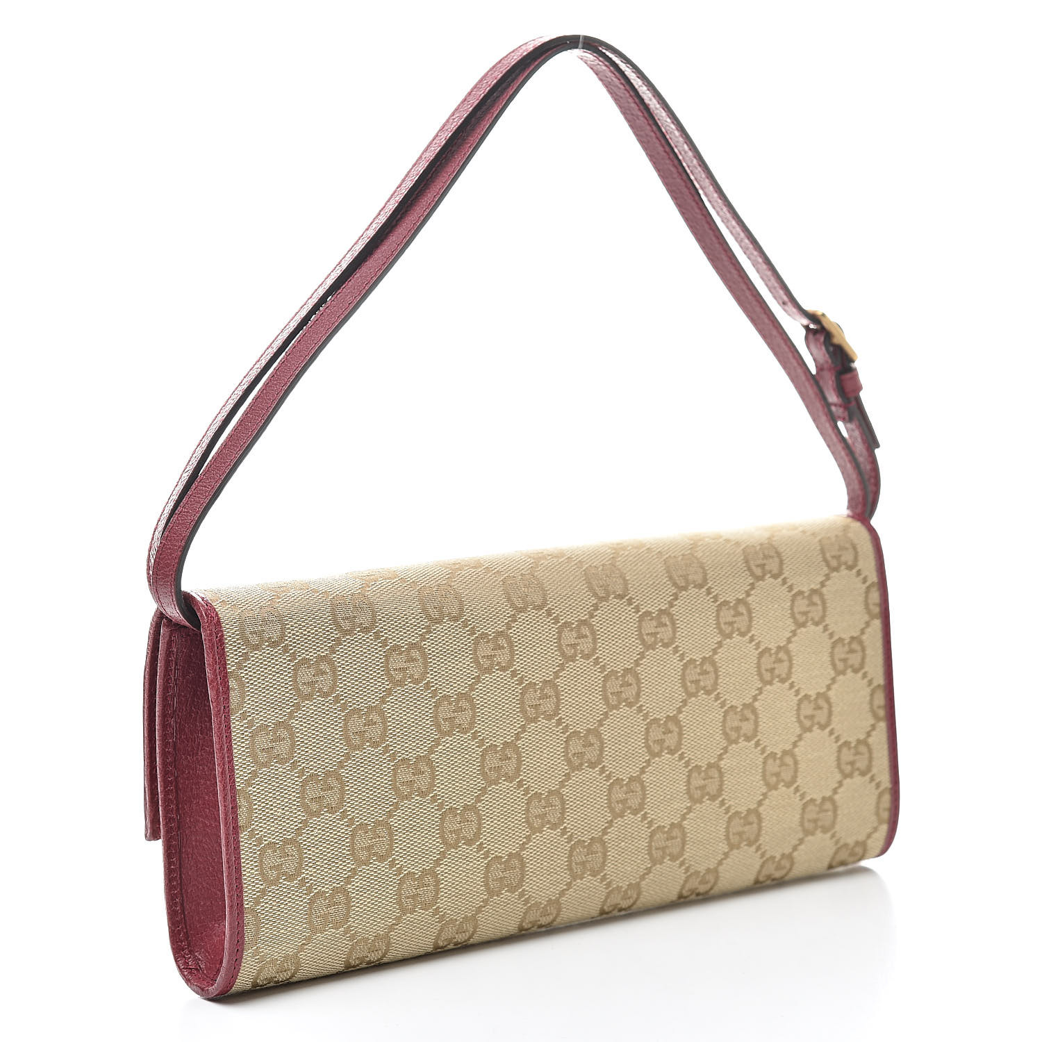 GUCCI Monogram Bamboo Bar Clutch Red 527999