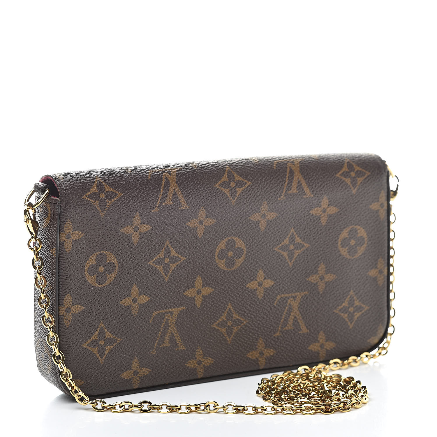 monogram pochette felicie chain wallet fuchsia