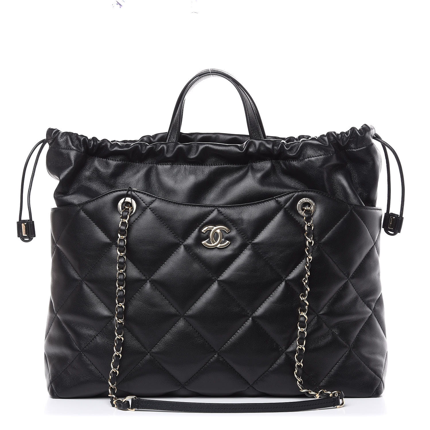 chanel quilted shopping bag