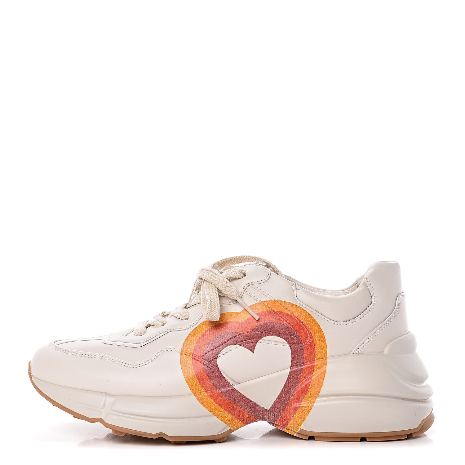 rhyton sneaker with interlocking g and heart