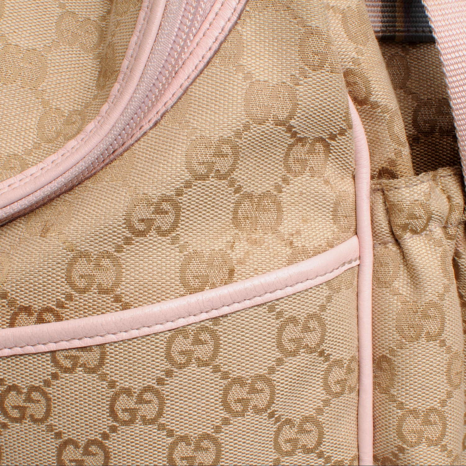 gucci diaper bag pink trim