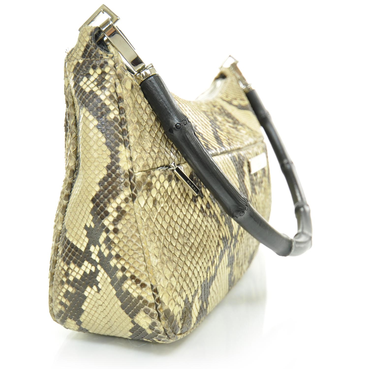 GUCCI Python Bamboo Handle Shoulder Bag 24699 | FASHIONPHILE