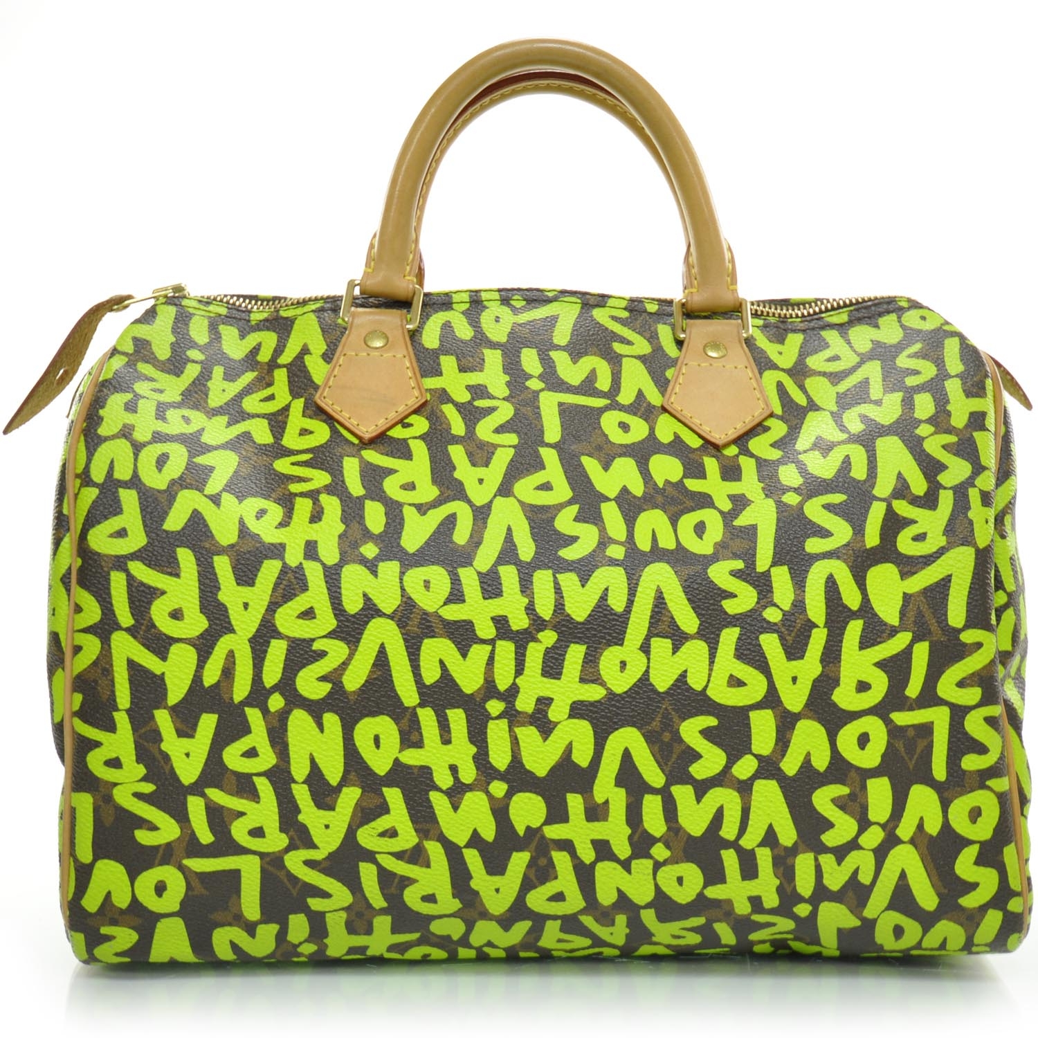 LOUIS VUITTON Monogram Graffiti Speedy 30 Green 24706