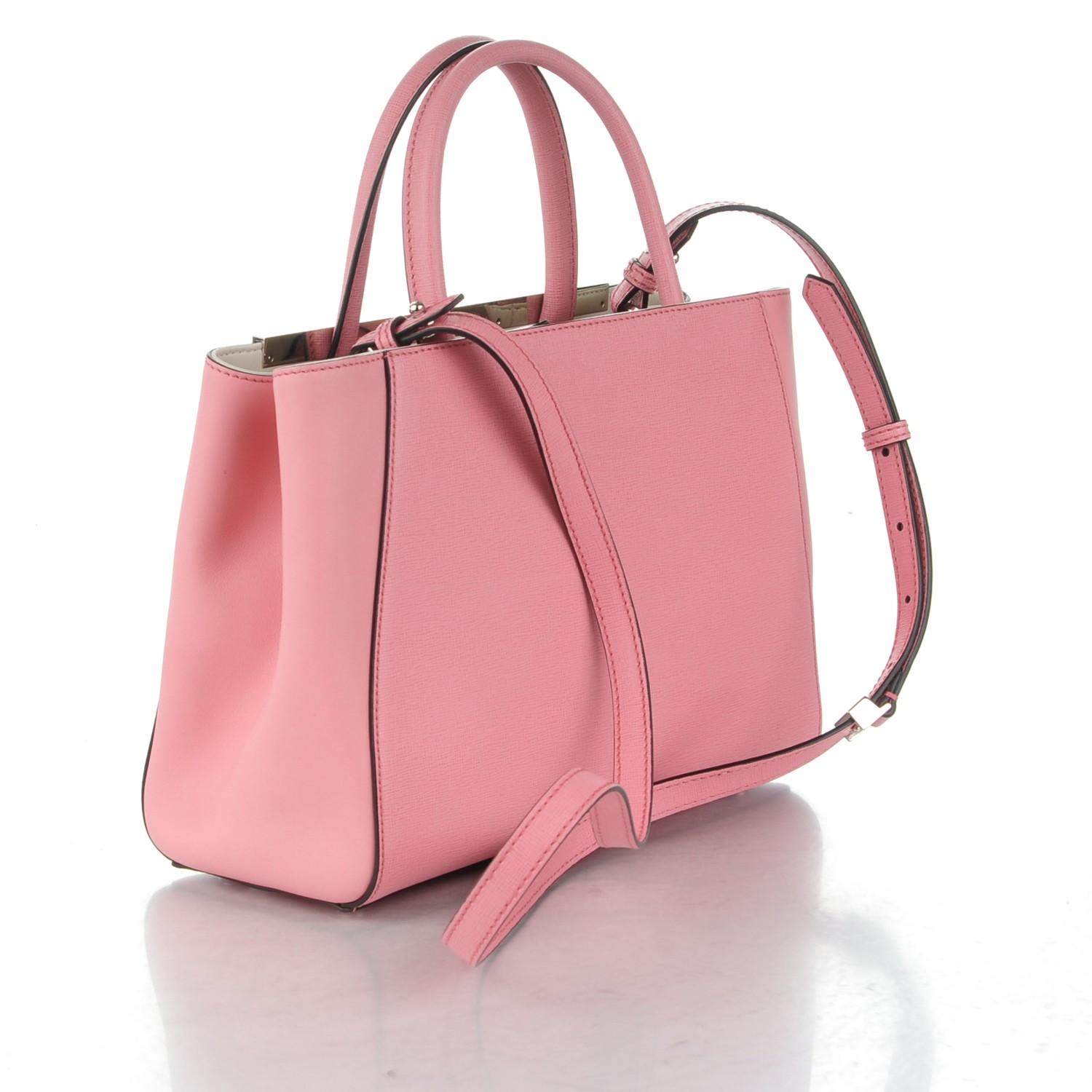 FENDI Vitello Elite Petite 2Jours Monster Tote Pink 171256