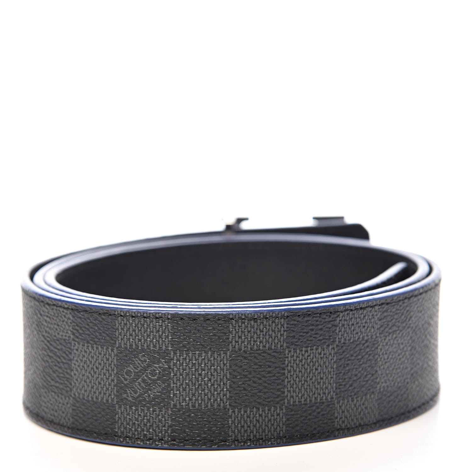 LOUIS VUITTON Damier Graphite Calfskin 40mm LV Initiales Reversible ...