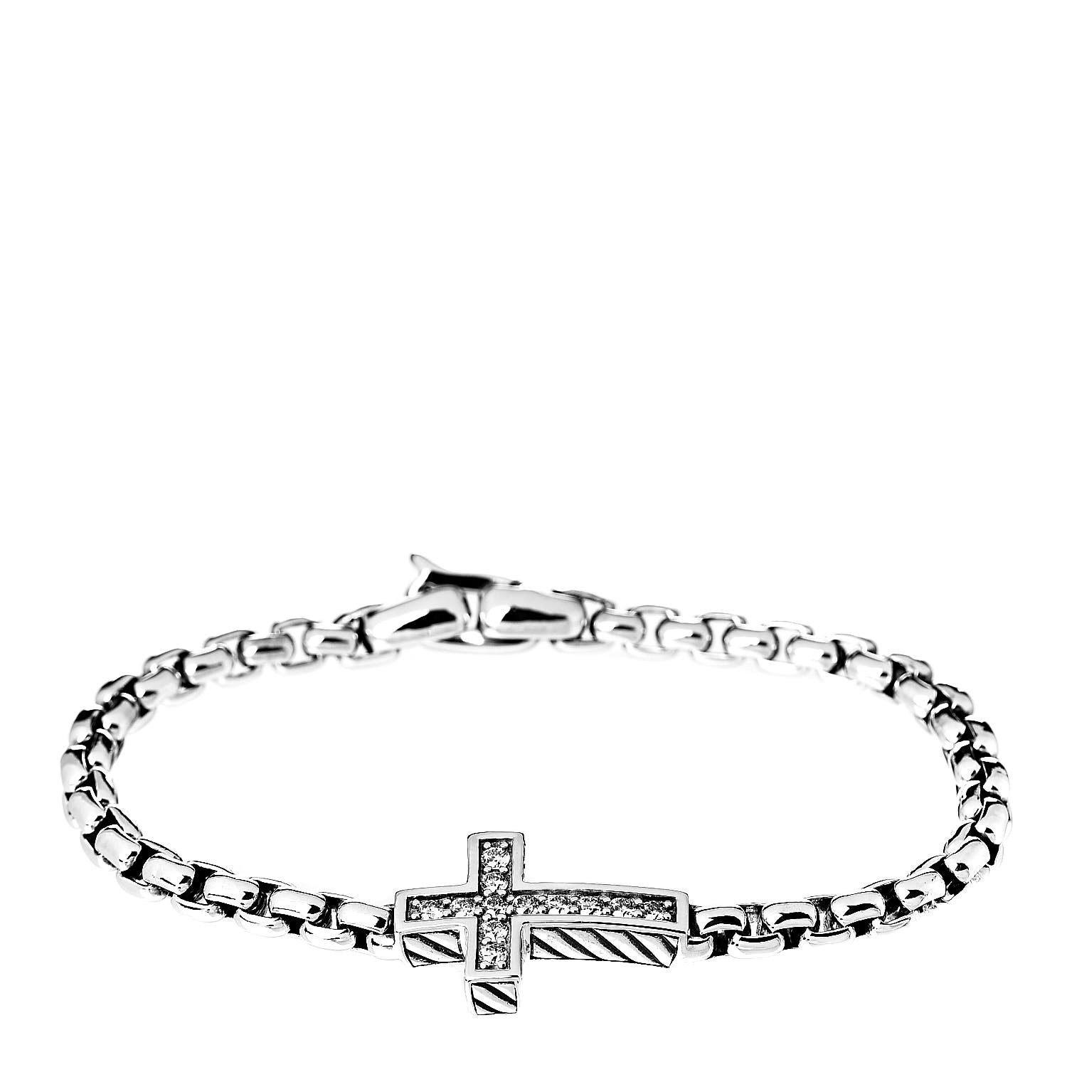 pave cross bracelet with diamonds