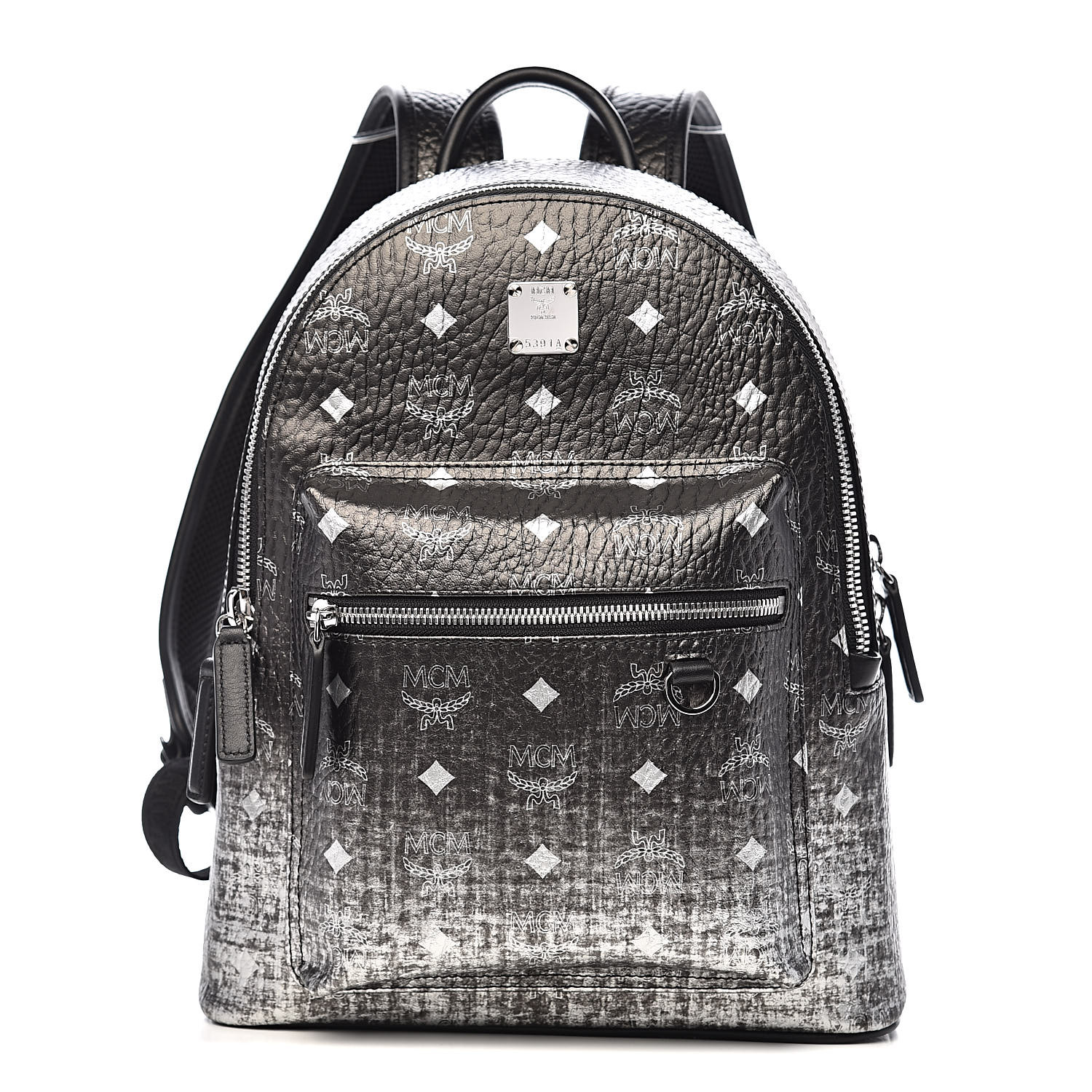 small silver backpack