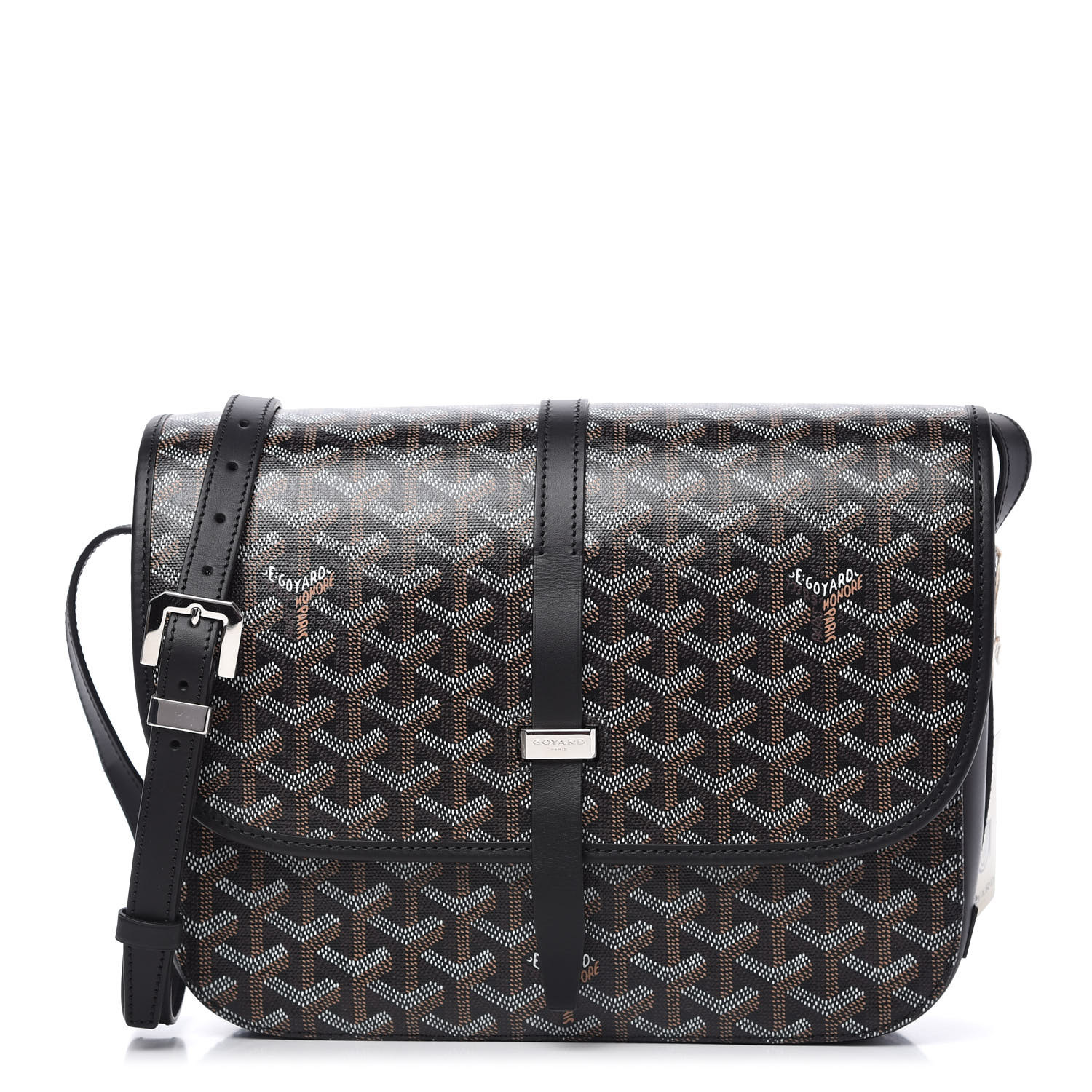 GOYARD Goyardine Belvedere II MM Messenger Bag Black 723908 | FASHIONPHILE