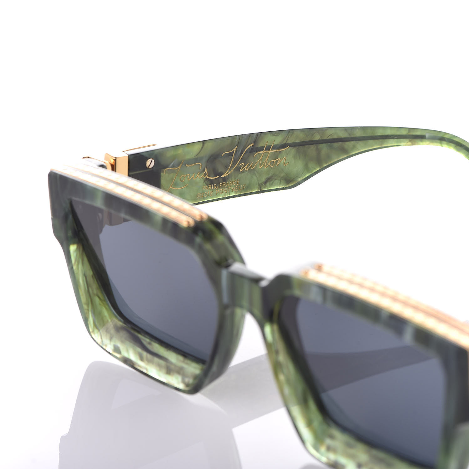 Louis Vuitton Acetate 1 1 Millionaires Z1167w Sunglasses Green Marble 356565