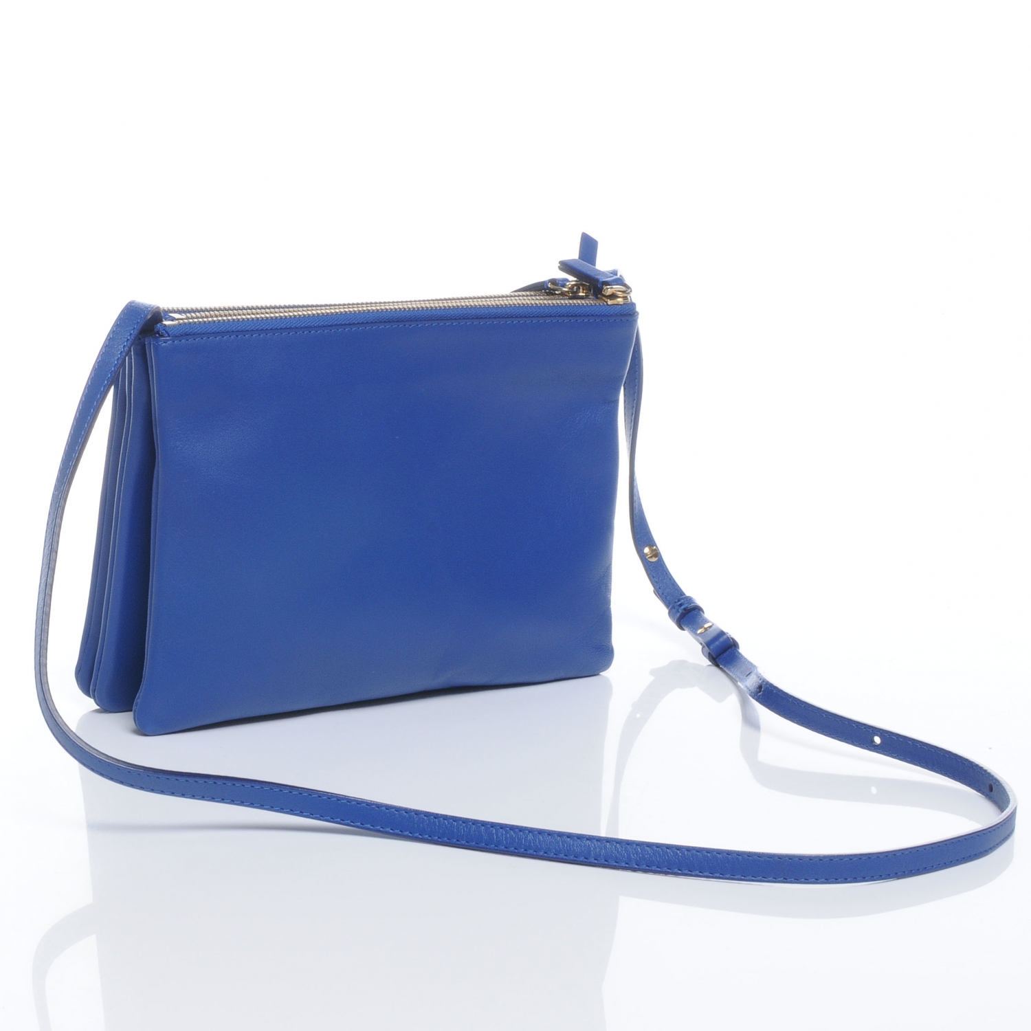 CELINE Leather Trio Bag Royal Blue 48428