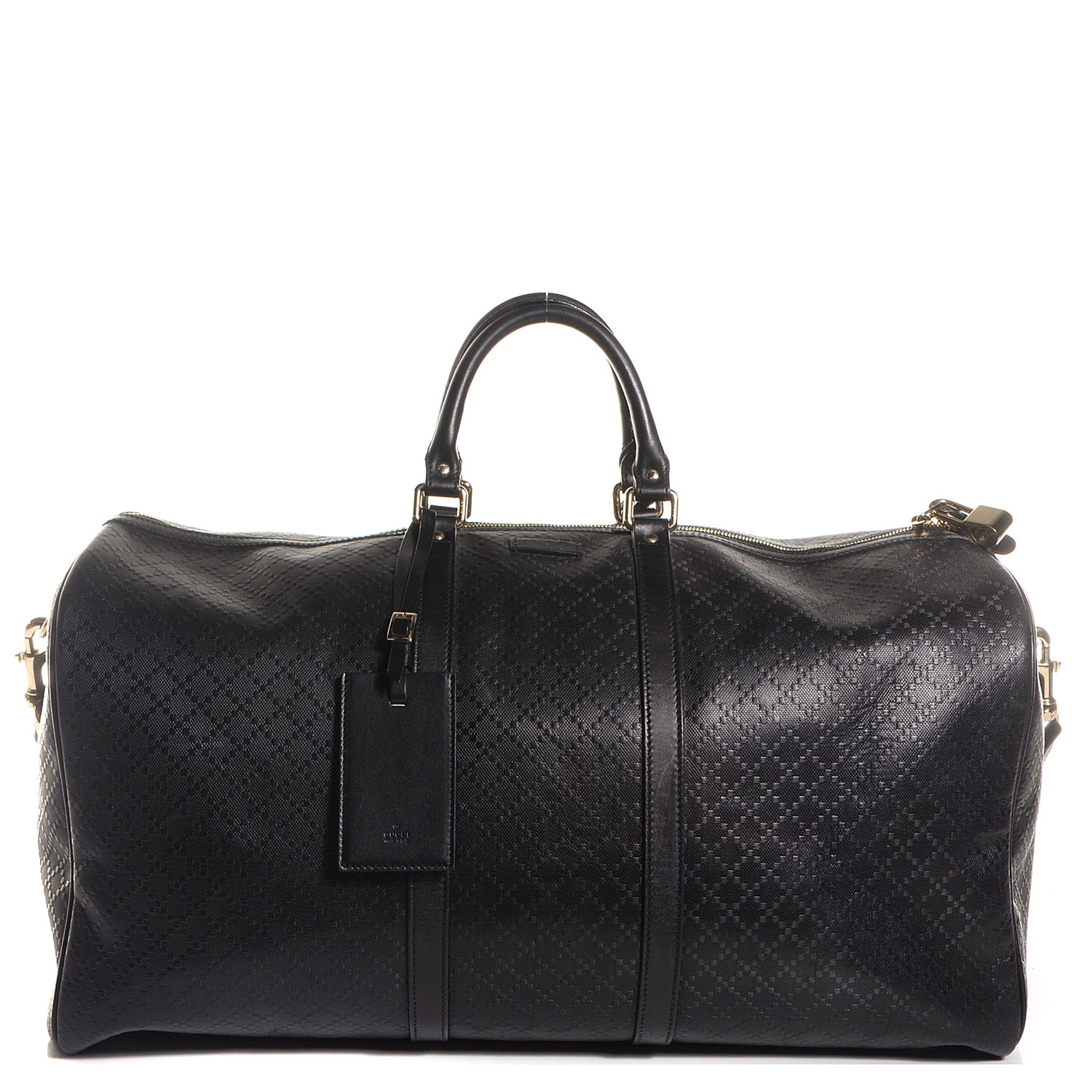 GUCCI Diamante Leather Large Carry On Duffle Black 88252