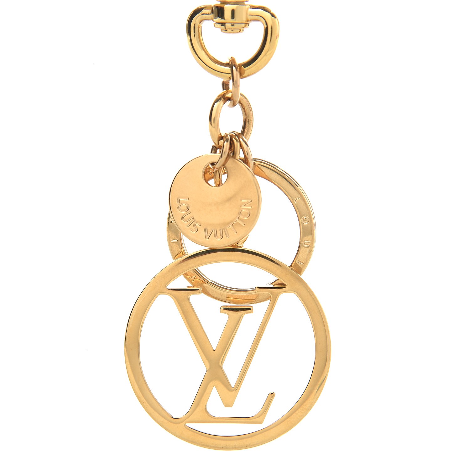 LOUIS VUITTON LV Circle Bag Charm Key Holder Gold 241380